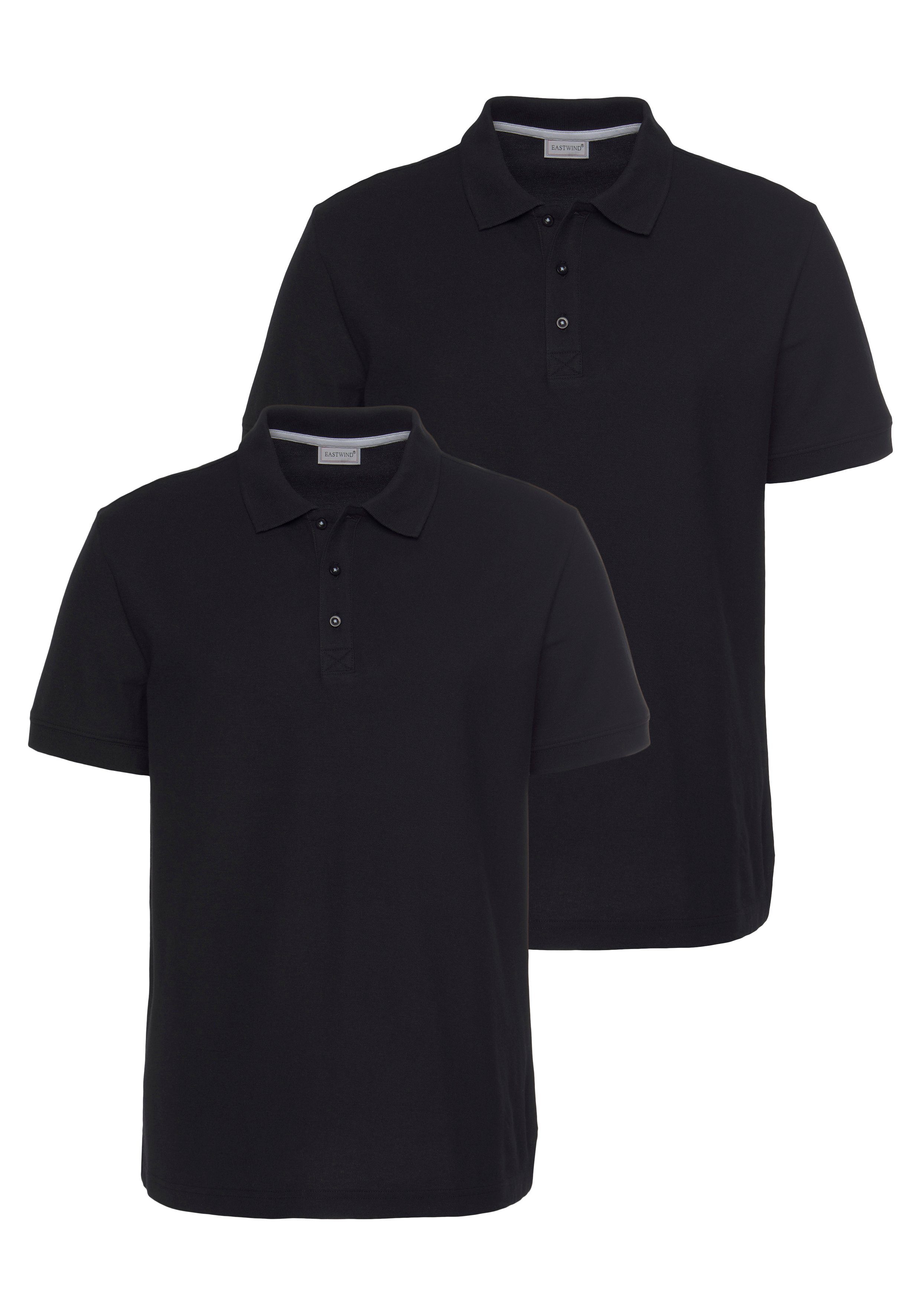 navy+white Poloshirt schwarz Pack (2er-Pack) Eastwind Double Polo,
