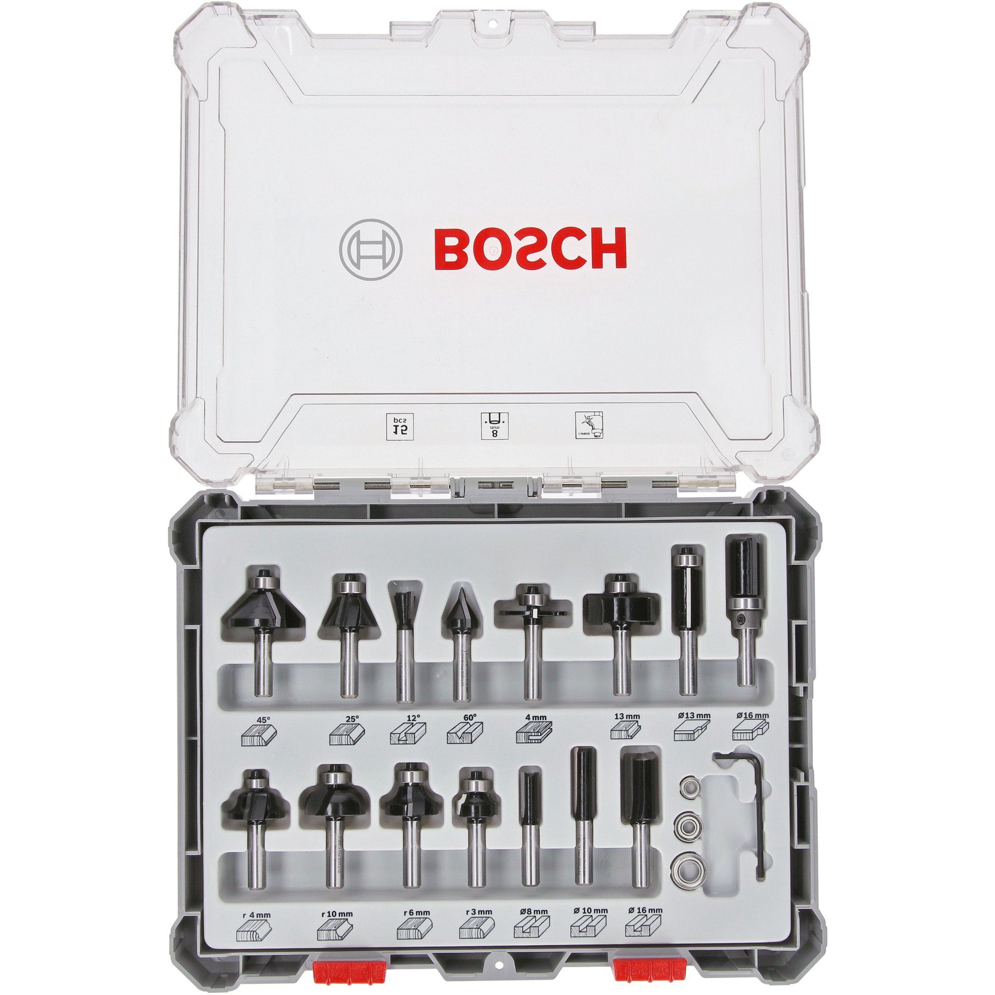 Fräse Bosch Professional Fräser-Set, 15-teilig