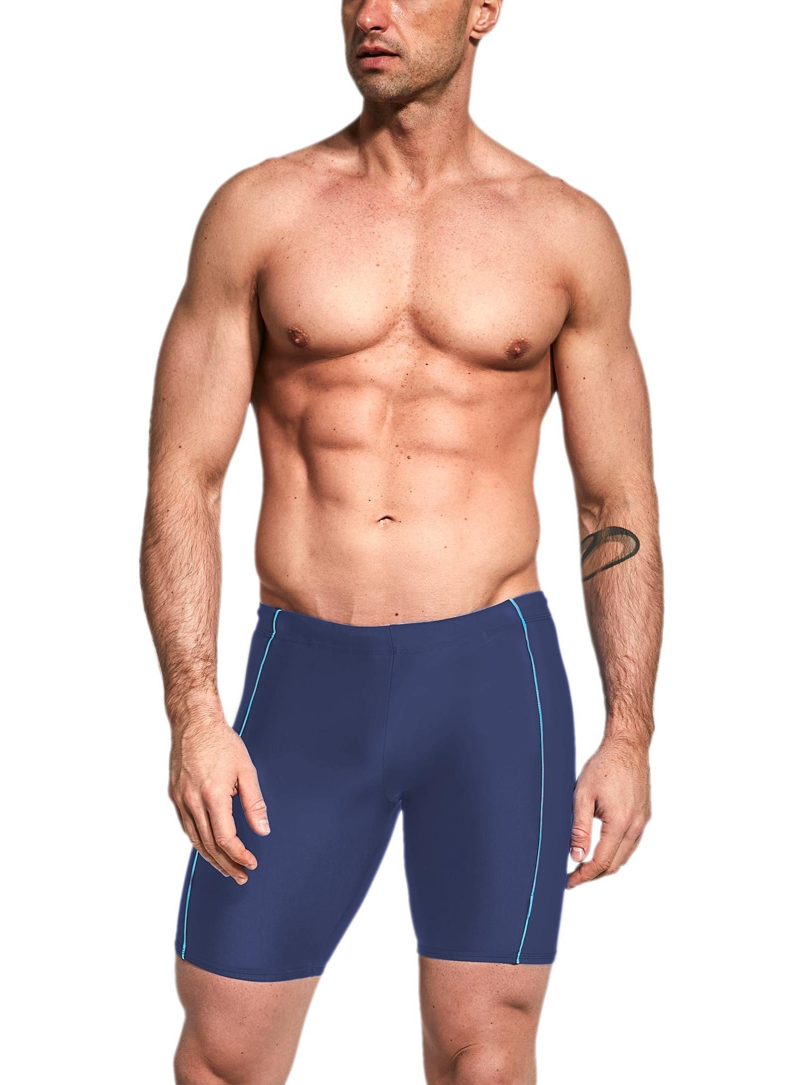 Aquarti Badehose Aquarti Herren Lange Badehose mit Kontrast-Paspel Jammer günstig online kaufen