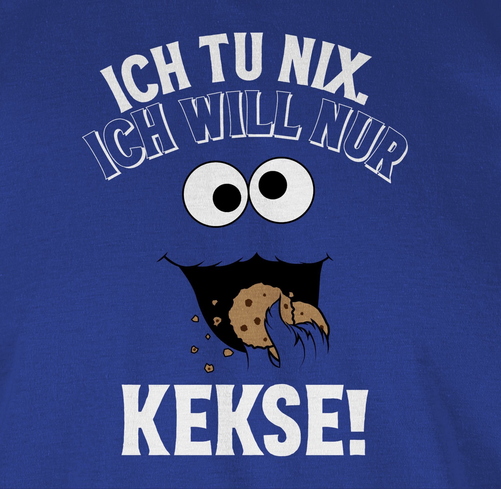 Ich - Keksmonster nix nur Keks Karneval T-Shirt will Monster Cookie Royalblau & Kekse Ich Fasching tu Shirtracer 1