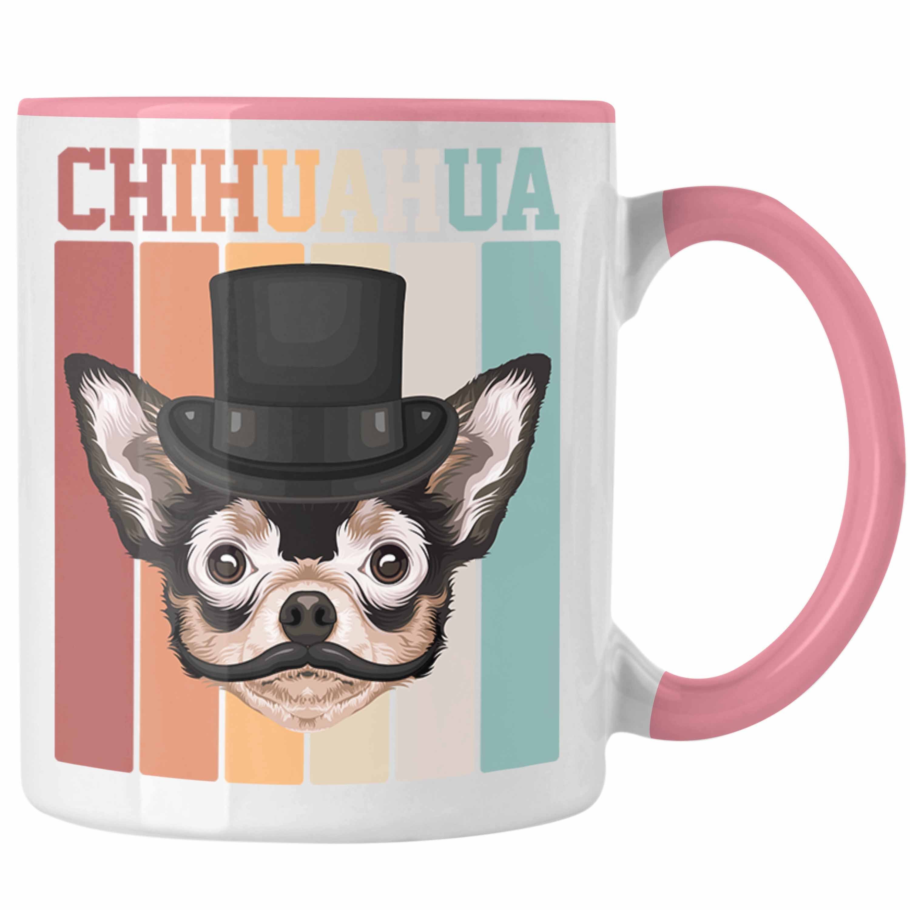 Trendation Tasse Chihuahua Besitzer Tasse Geschenk Lustiger Spruch Geschenkidee Retro V Rosa