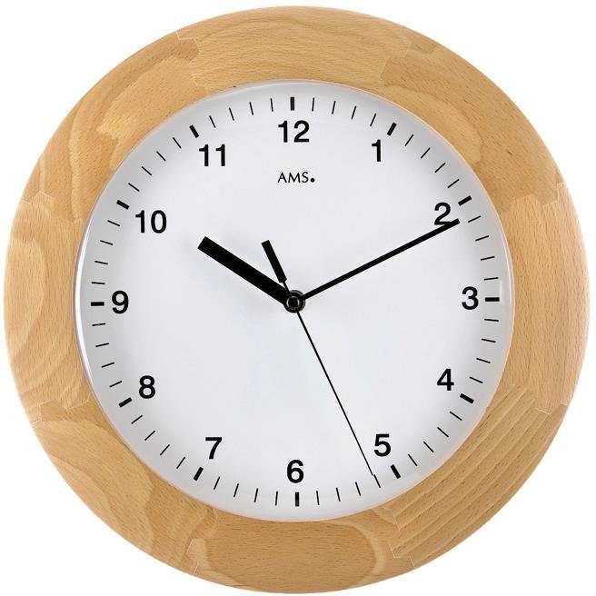 AMS Funkwanduhr F5904/18 (Quarz,Holz,Buche,Wohnzimmer,Esszimmer,Küche,Arbei günstig online kaufen
