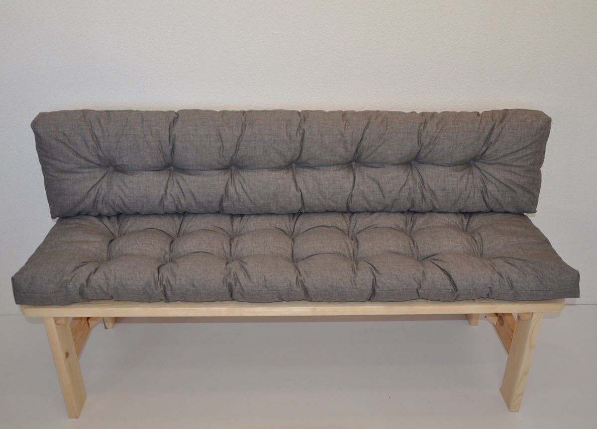 Rattani Bankauflage Kissen / Polster für Gartenbank / Bankkissen 150 cm dun günstig online kaufen