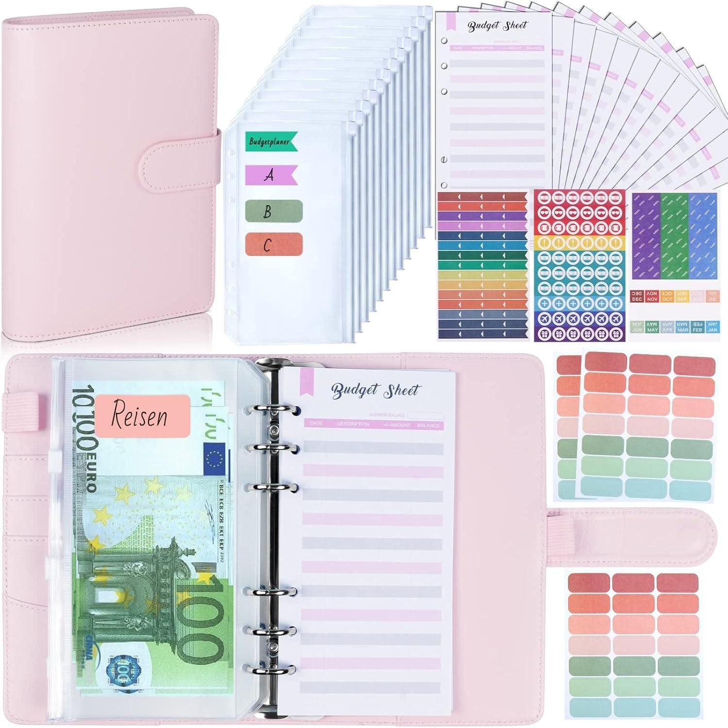 Notizbuch Budget Planner A6 Binder Deutsch Geldumschläge Haushaltsbuch Organzier