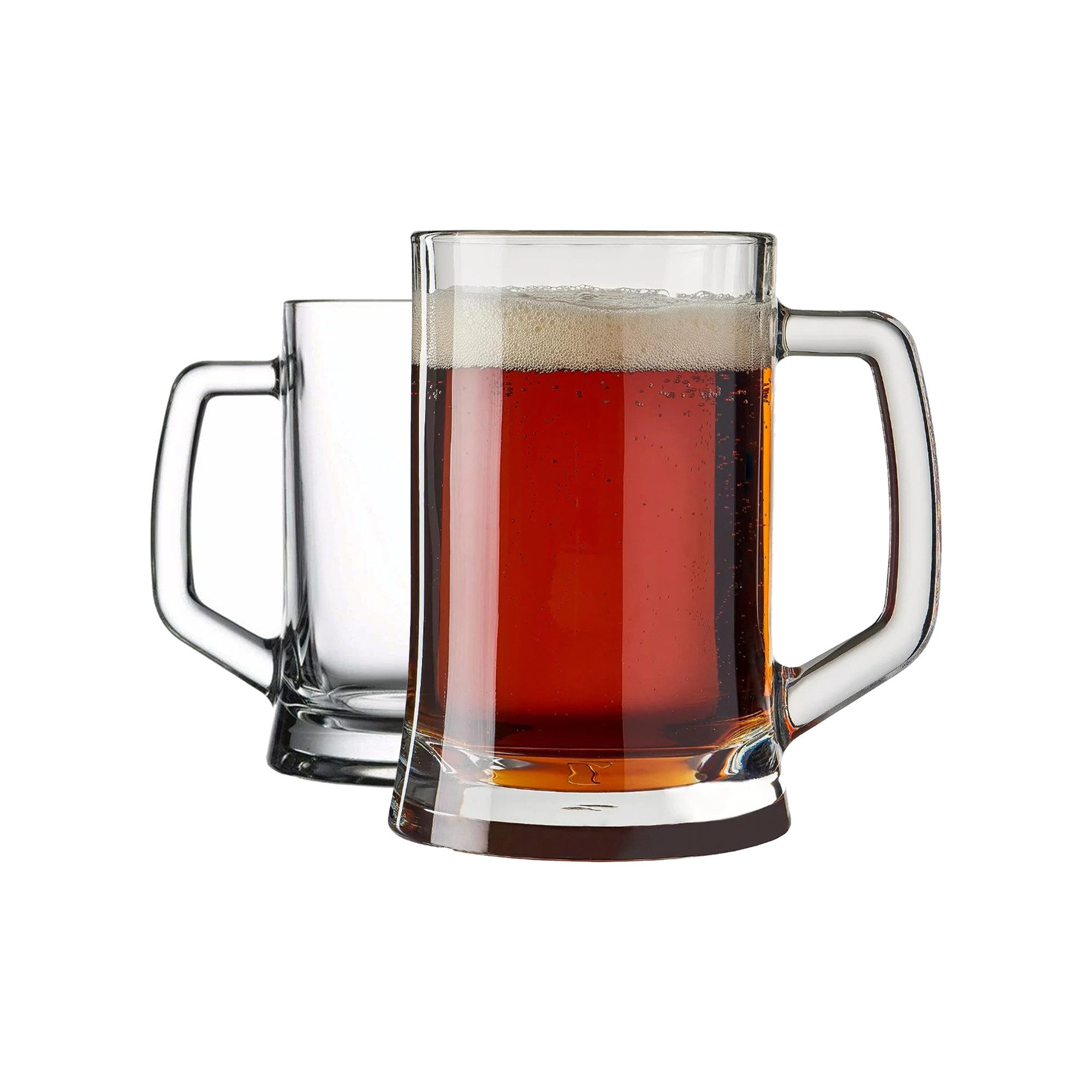 Pasabahce Gläser-Set Pub Bierkrug, 2-tlg., Glas, 2er Set, 660ml, ideal für Bier, Radler, Softdrinks & Mixgetränke