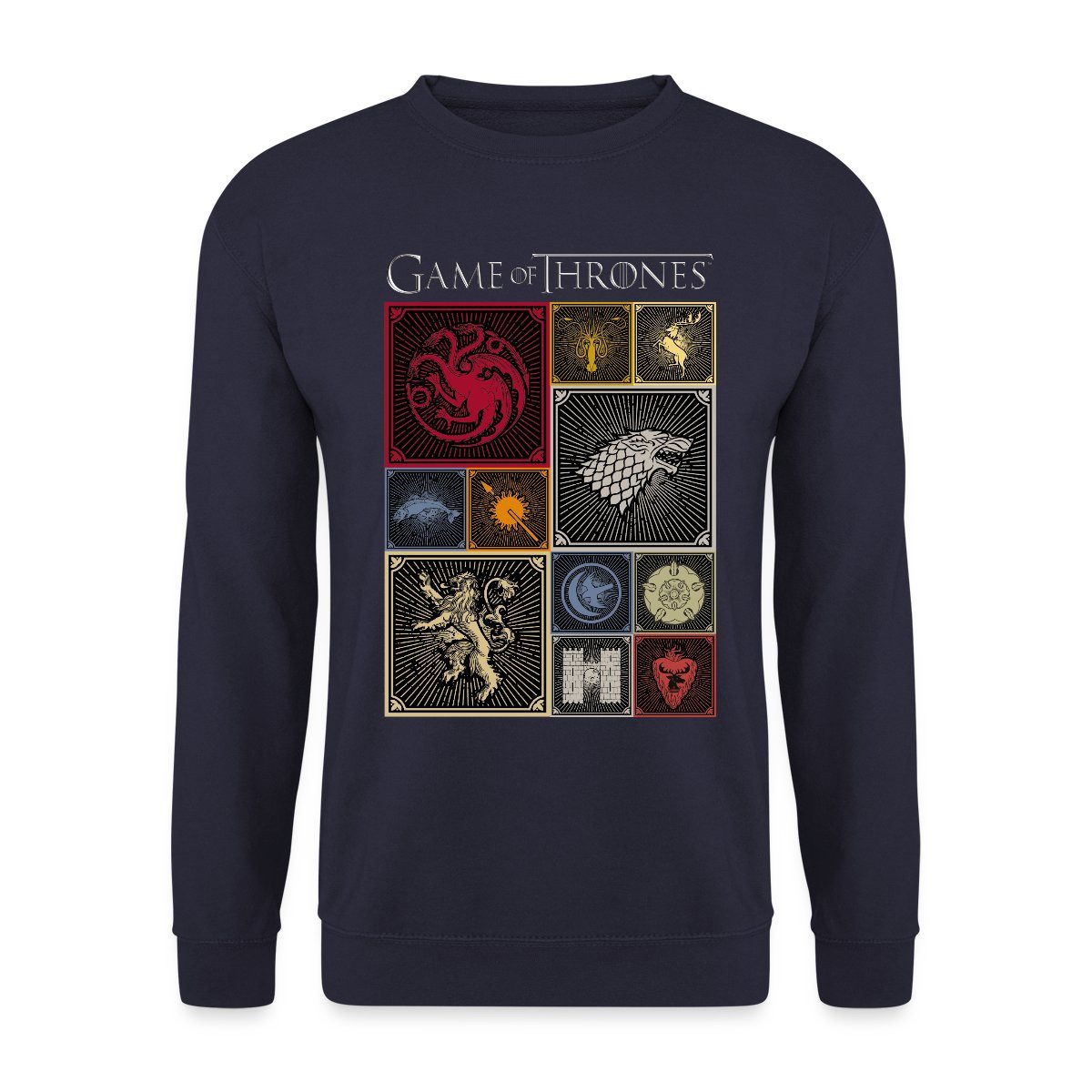Spreadshirt Sweatshirt Game Of Thrones Königshäuser Kacheln Unisex Pullover (1-tlg)