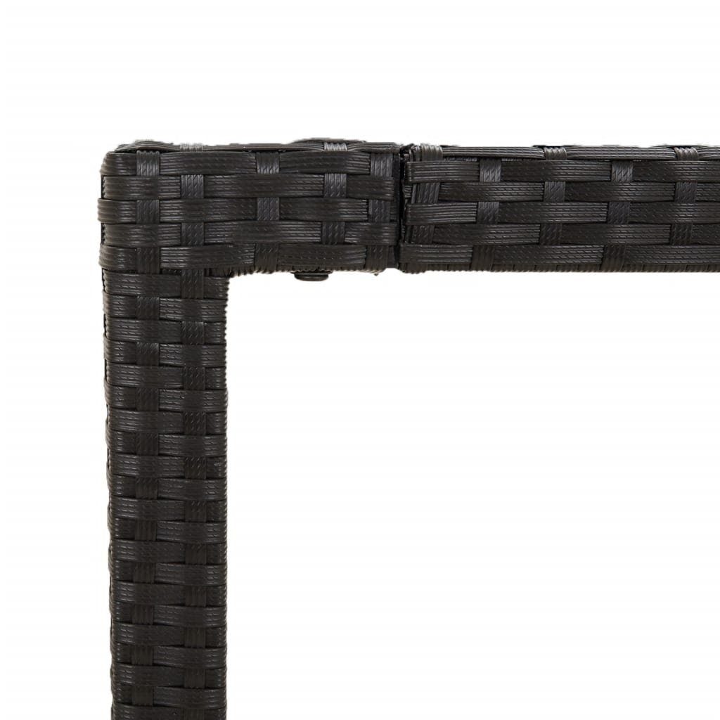vidaXL Garten-Essgruppe 7-tlg. Garten-Essgruppe mit Kissen Schwarz Poly Rattan, (6-tlg)