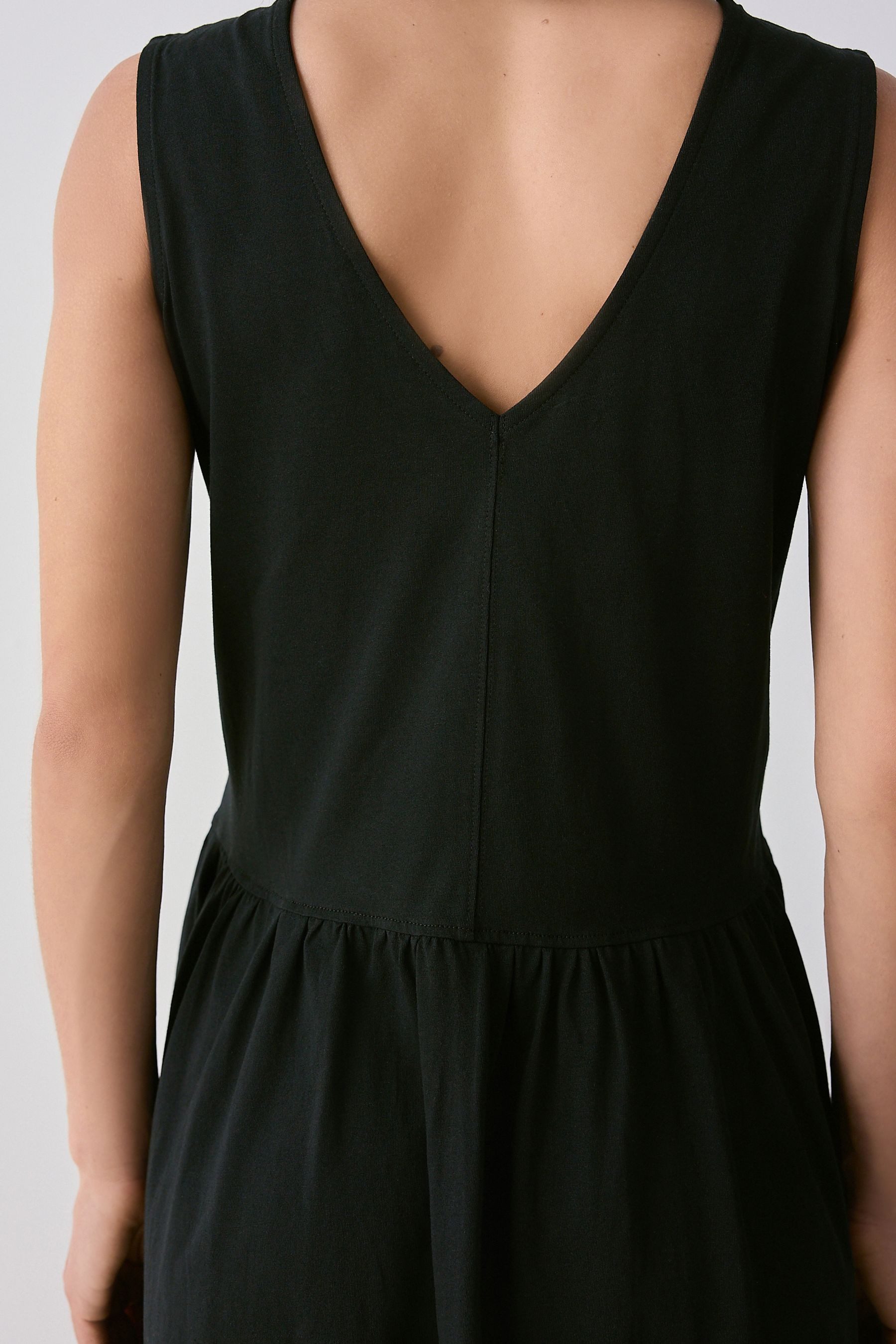 Next Minikleid Minikleid mit V-Ausschnitt aus Baumwolljersey (1-tlg) günstig online kaufen