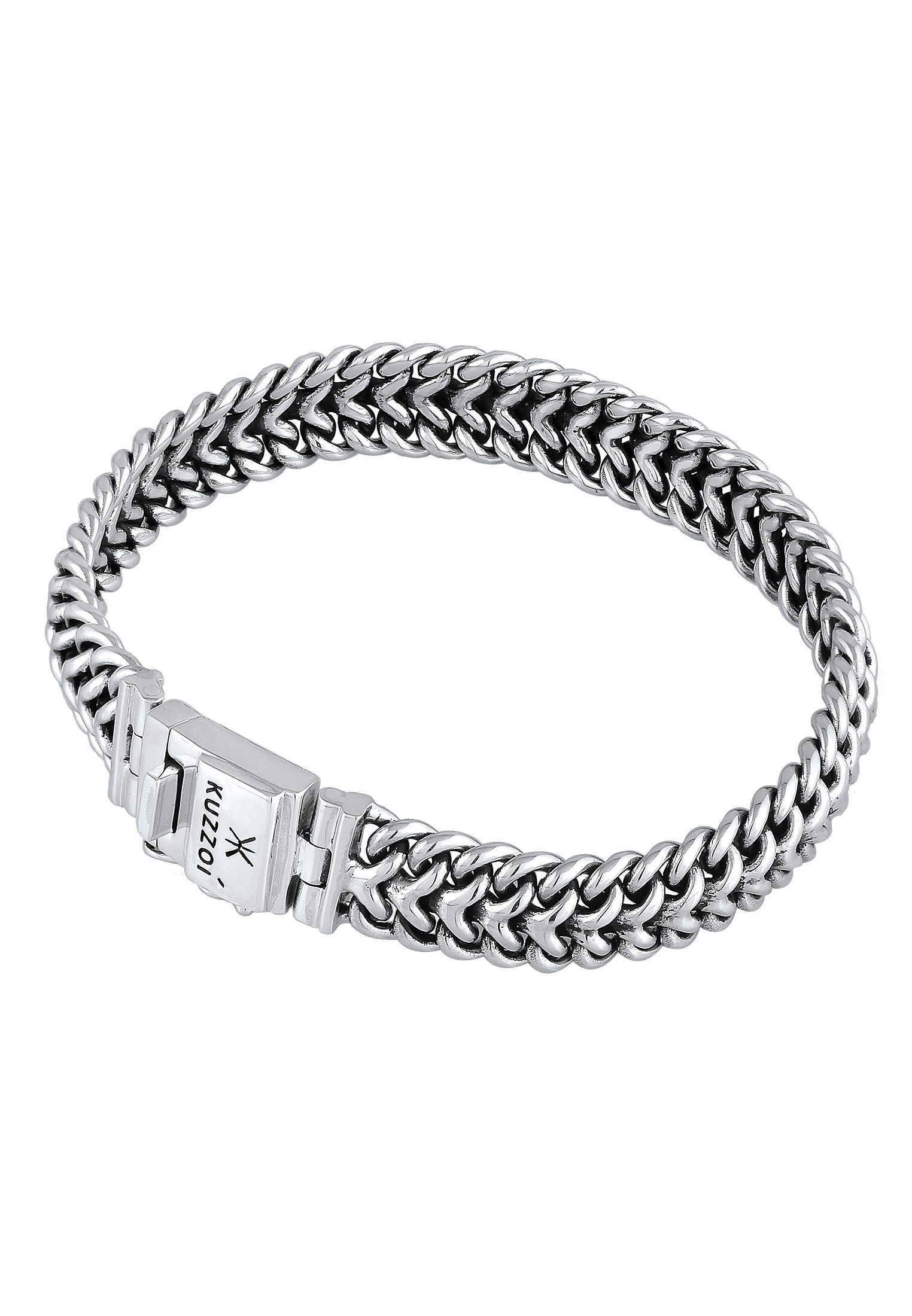 Kuzzoi Armband Herren Panzerarmband 925er Silber Gliederkette