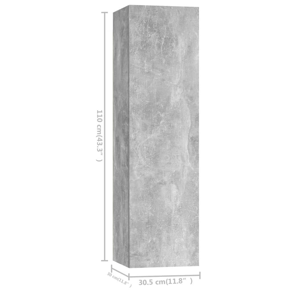 (4-St) vidaXL TV-Schrank Betongrau Holzwerkstoff 4-tlg. TV-Schrank-Set