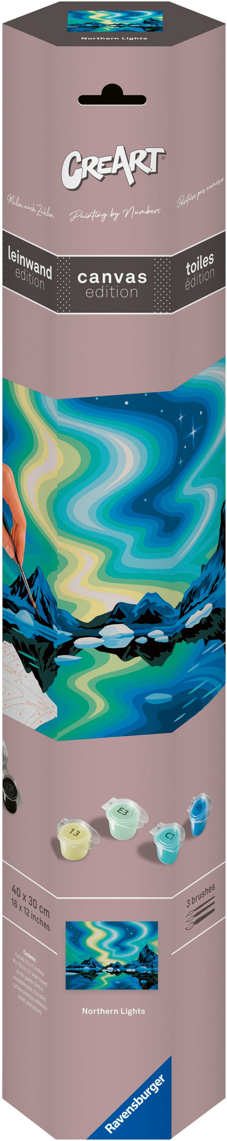 Ravensburger Malen nach Zahlen CreArt, Leinwand Nordlichter, Made in Europe günstig online kaufen