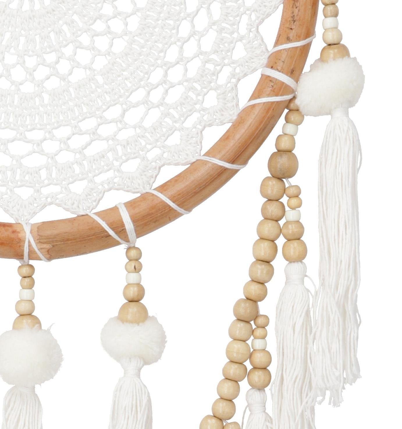 Guru-Shop Dekoobjekt Traumfänger Boho 32 cm - weiß
