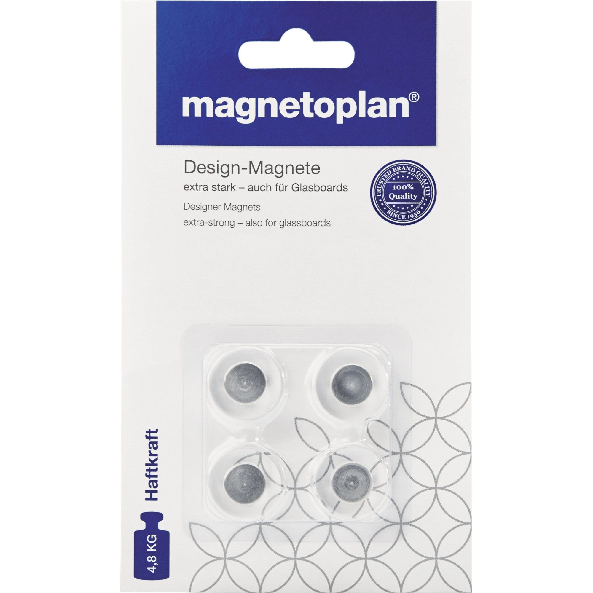 magnetoplan® Magnet Magnet Design 1681020 Glasboard 20mm Acryl 4 Stück