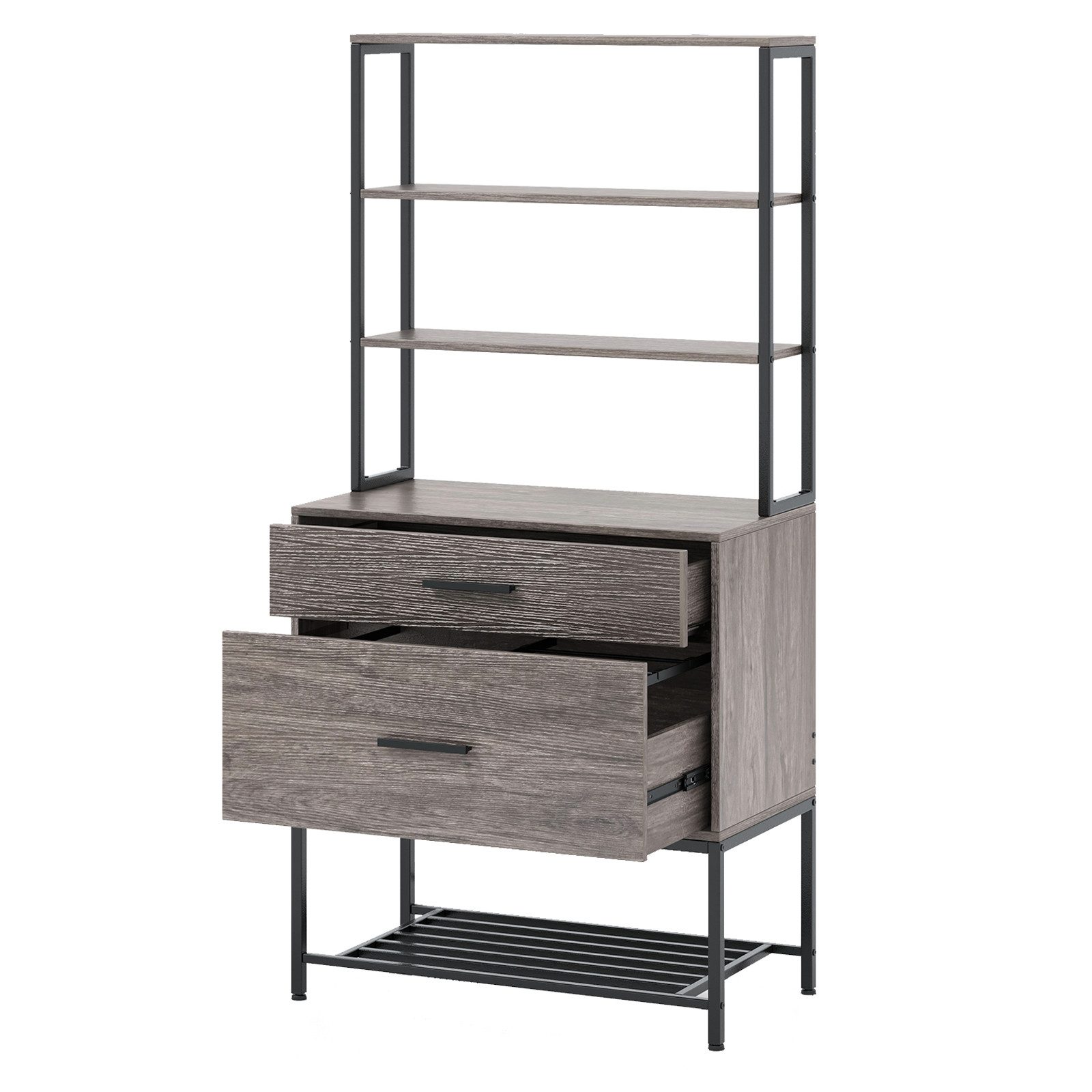 COSTWAY Aktenschrank Büroschrank, 3 offene Regale, günstig online kaufen