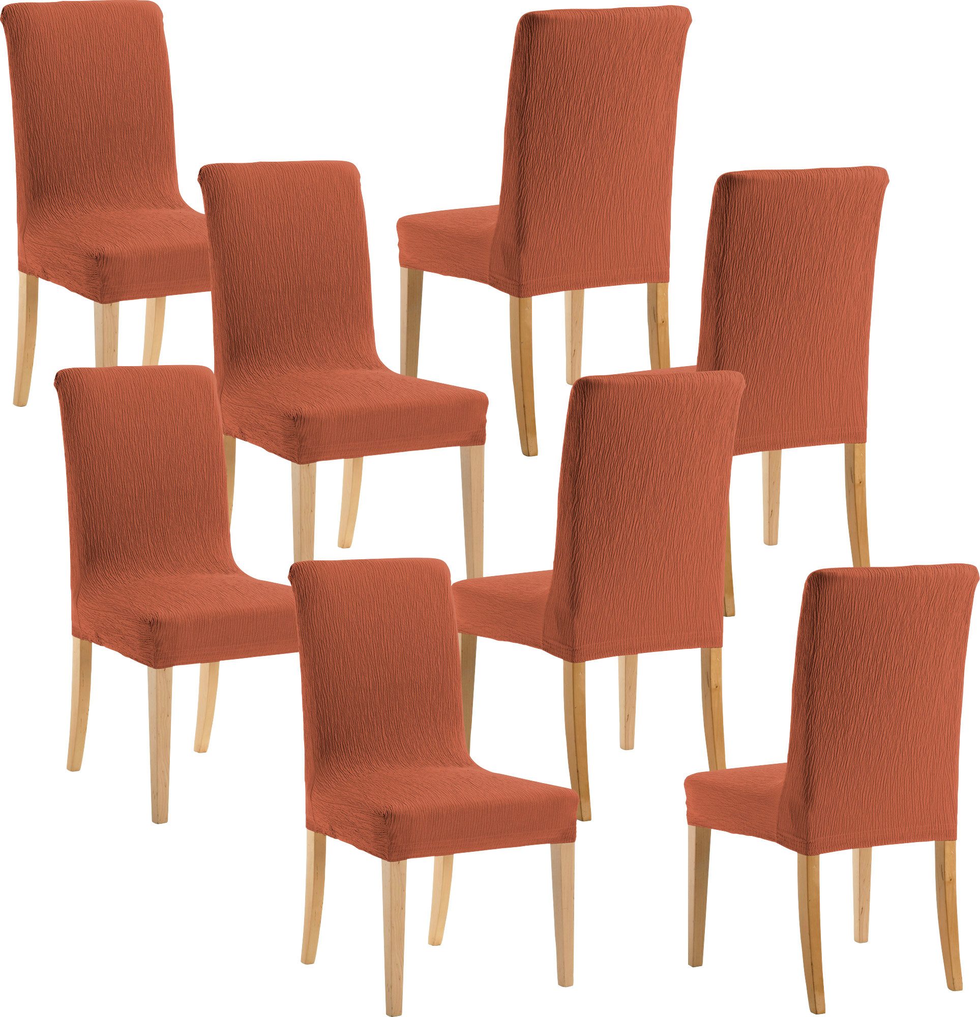 Stuhlhusse Stuhlhusse "Yuta" 8er-Pack, Baumwollmischung Uni