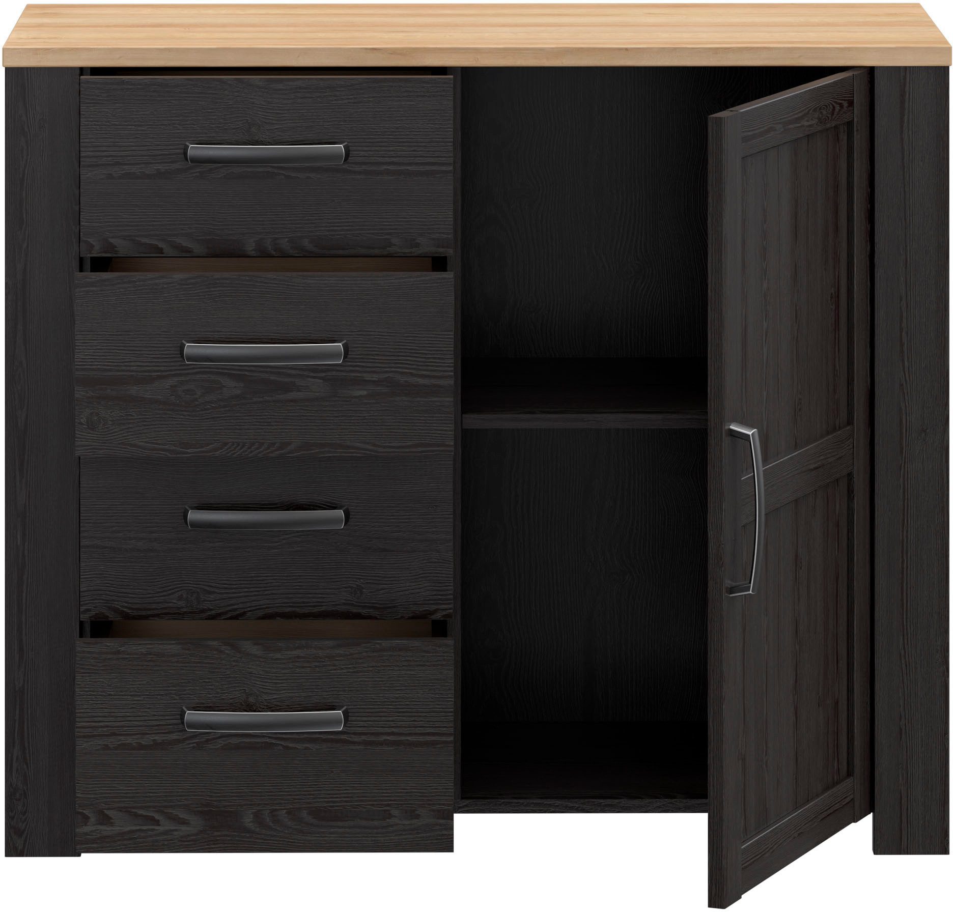 FORTE Kommode, B/H/T 101,4/87/42 cm, Soft Close, 4 Schubkästen