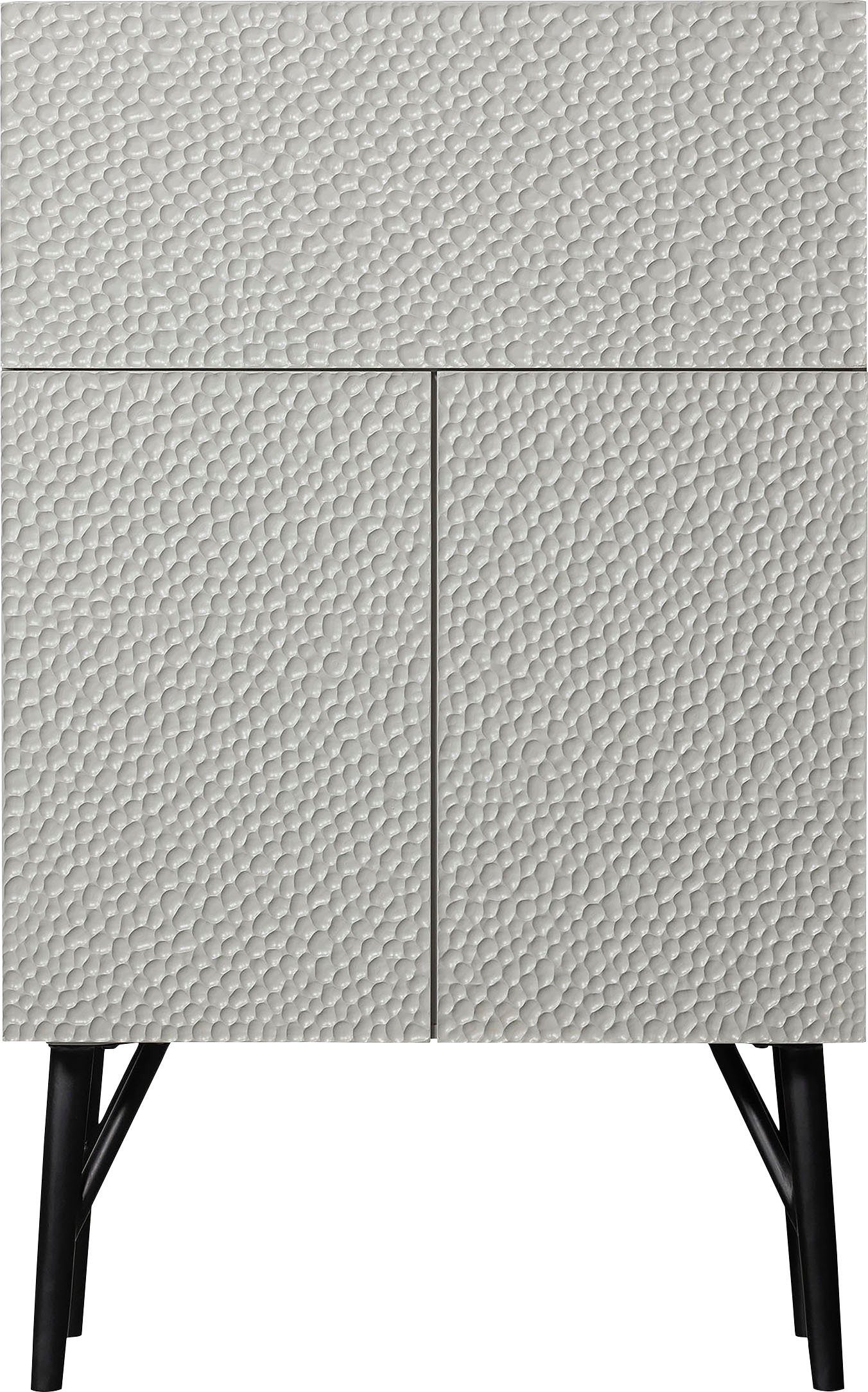 WOOOD Barschrank Carve mit grafischen Muster, Breite 90 cm