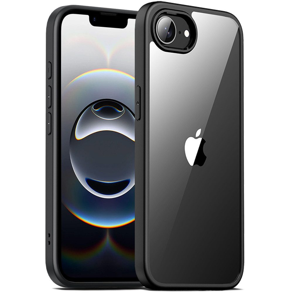 FITSU Handyhülle Transparente Hülle für iPhone 16e Handyhülle Durchsichtig Case 6,1 Zoll, Transparente Handyhülle mit schwarzen Rahmen, Case mit Eckenschutz