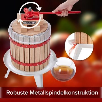 Arebos Entsafter Obstpresse Maischepresse Weinpresse Apfelpresse Fruchtpresse Obstmühle