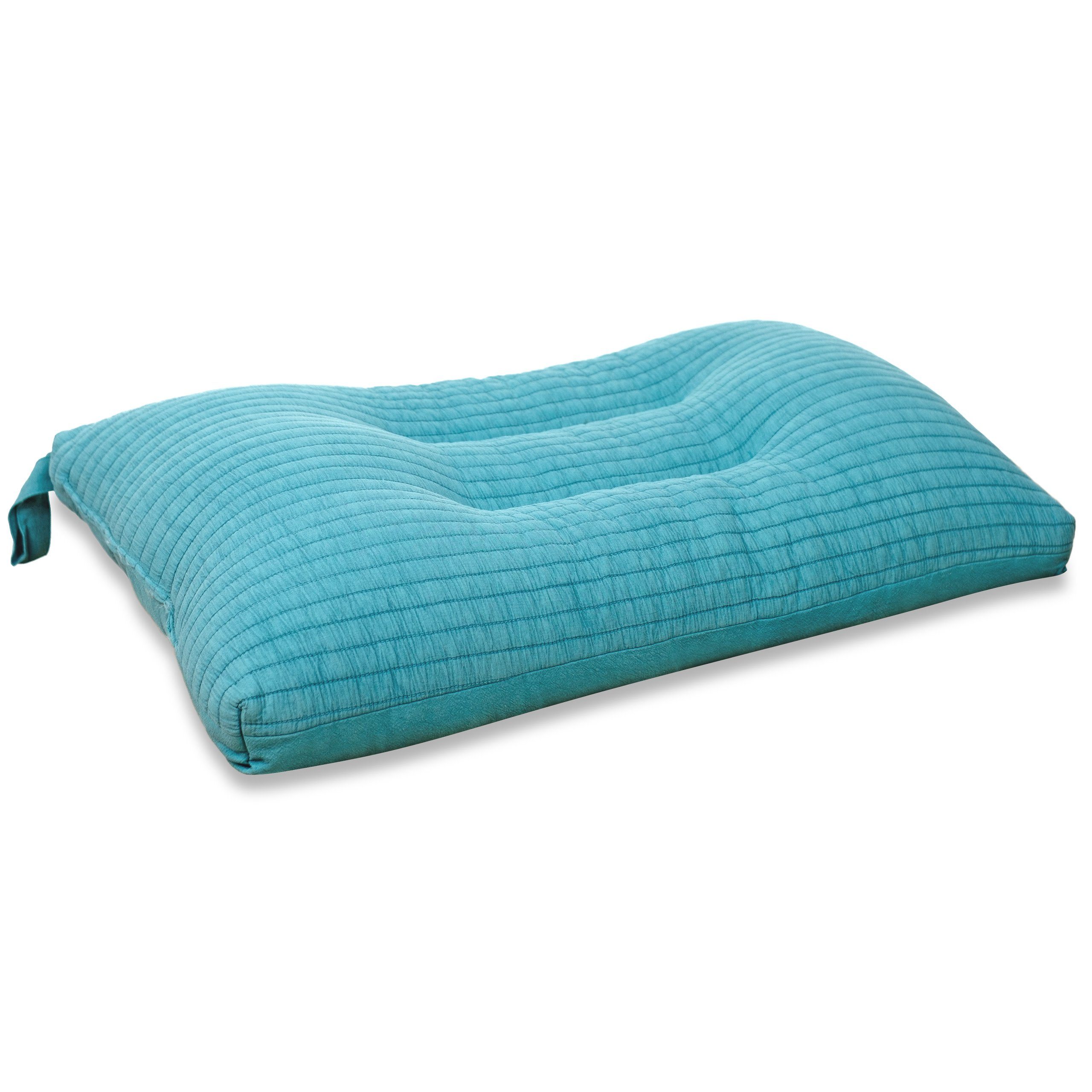 Vitabo Nackenkissen Vitabo Kopfkissen für Bett und Sofa, Weiches Schlafkissen und Dekokissen mit ergonomischer Form, Reisekissen mit Baumwollbezug, 65x40 cm