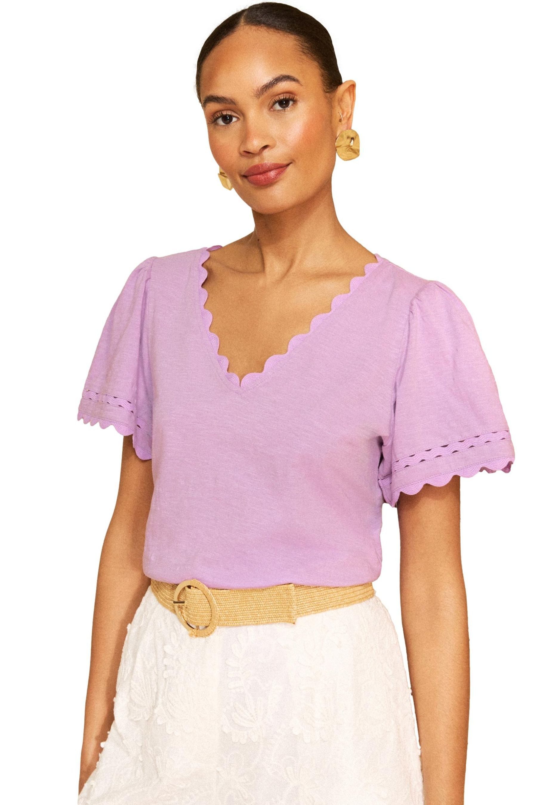 V-Shirt Love & Roses T-Shirt mit V-Ausschnitt, Regular