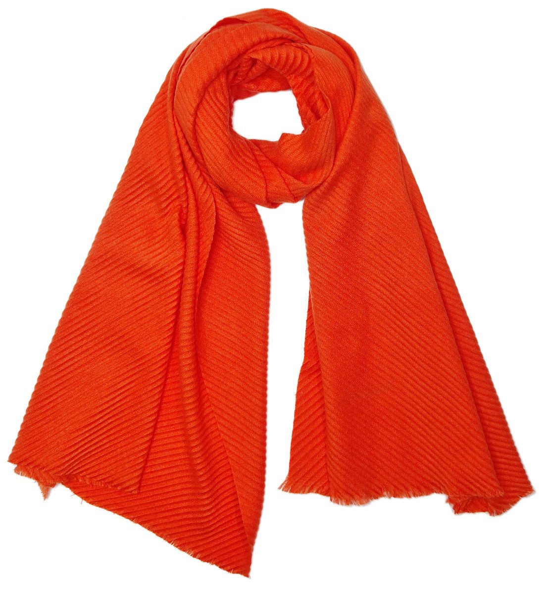 dy_mode XXL-Schal Damen XXL-Schal in Rippstrick-Optik Kuscheliger Winterschal, in Unifarben, mit feine Fransen