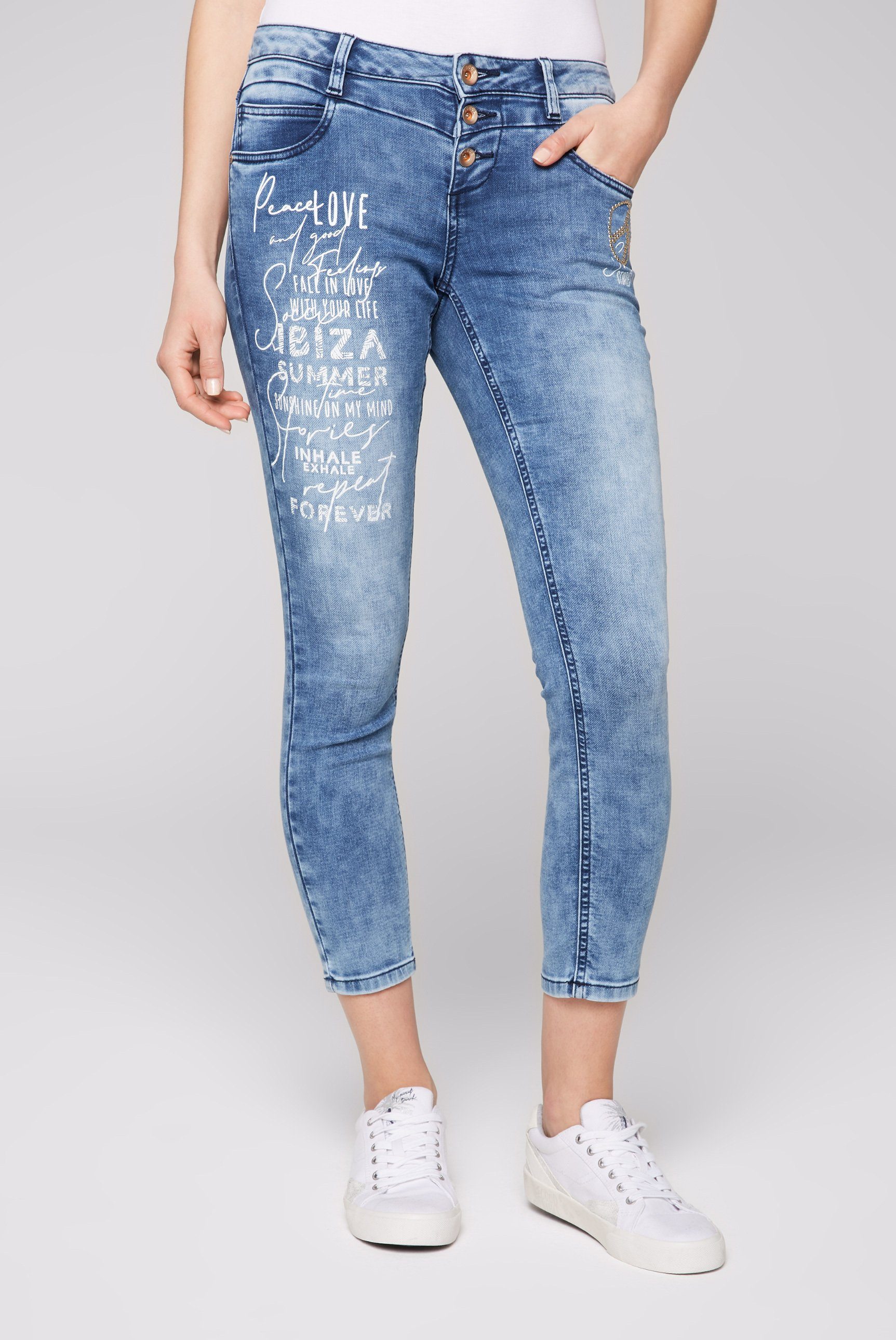 SOCCX Slim-fit-Jeans mit Wording-Print online kaufen | OTTO