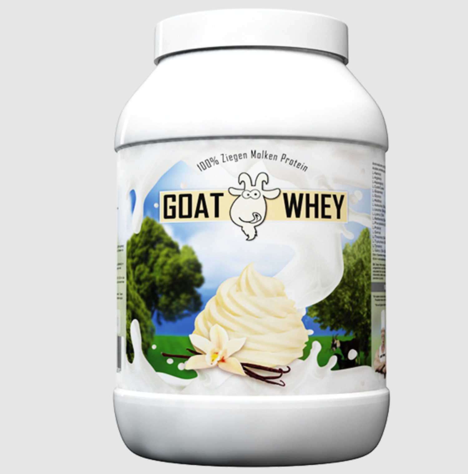 LSP GOAT Whey (1.800g) Ziegenmilch Vegetarisch Eiweiß Protein Glutenfrei Pulver, Einzelpackung, Nahrungsergänzungsmittel à 1,00 St., 1800 g, Hormonfrei, von grasgefütterten Ziegen, nicht homogenisiert