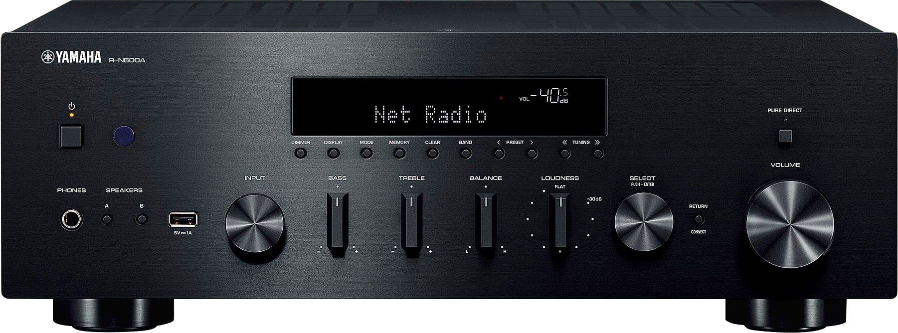 Yamaha R-N600A Netzwerk-Receiver (Bluetooth, LAN (Ethernet), (WLAN, Spotify, Amazon Music, Phono, MusicCast, TV)