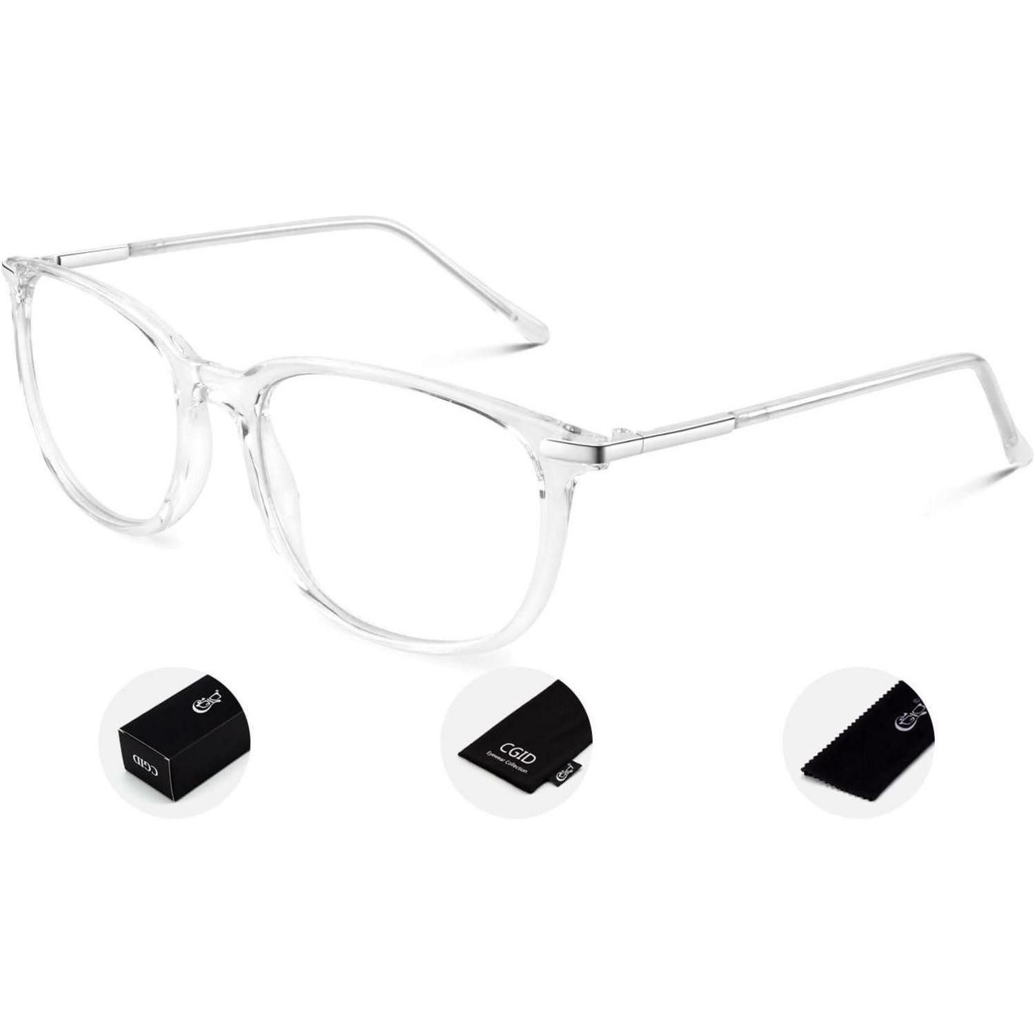 Brille Nerdbrille Vintage Fake Fensterglas Damen Herren UV400 Transparent
