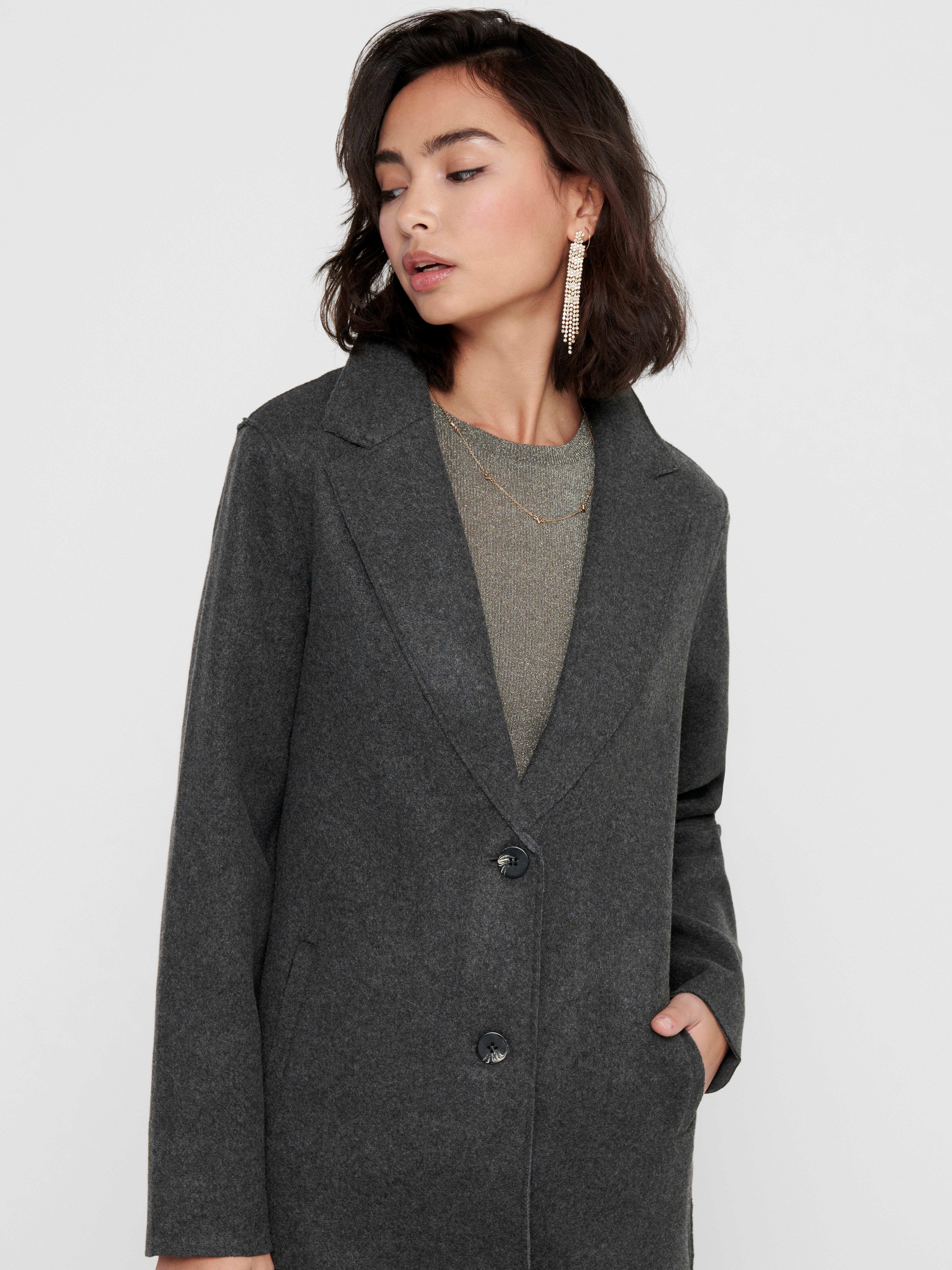 ONLY Langmantel ONLCARRIE BONDED COAT OTW NOOS Polyester, lässig weit