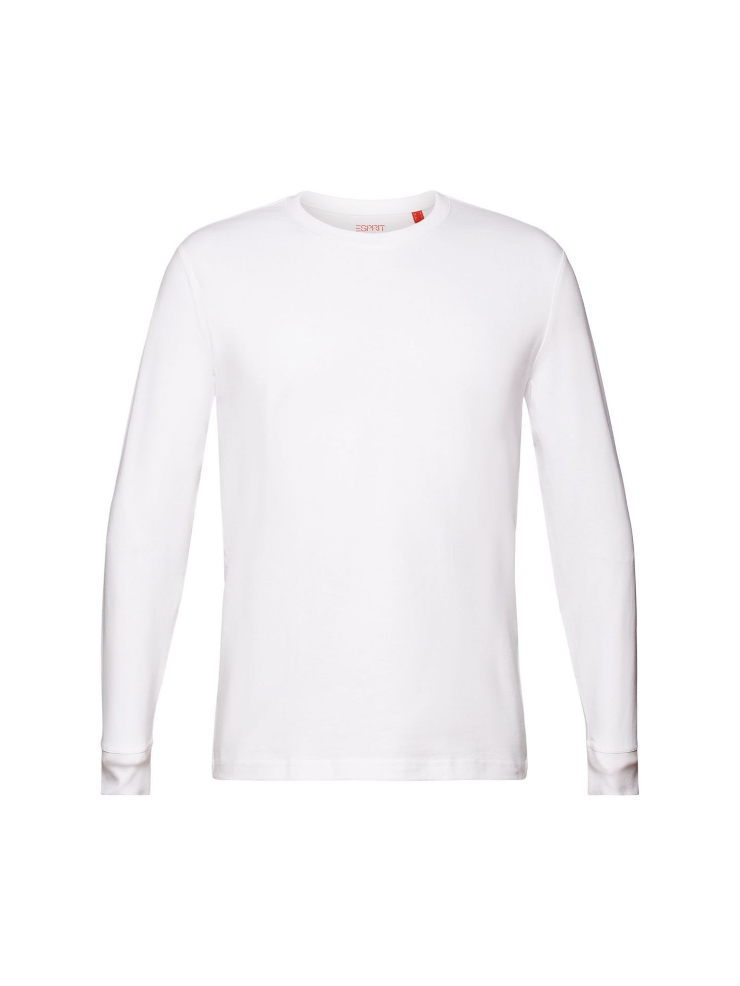 Esprit Langarmshirt aus Baumwolle WHITE Jersey, Langarm-Top % 100 (1-tlg)