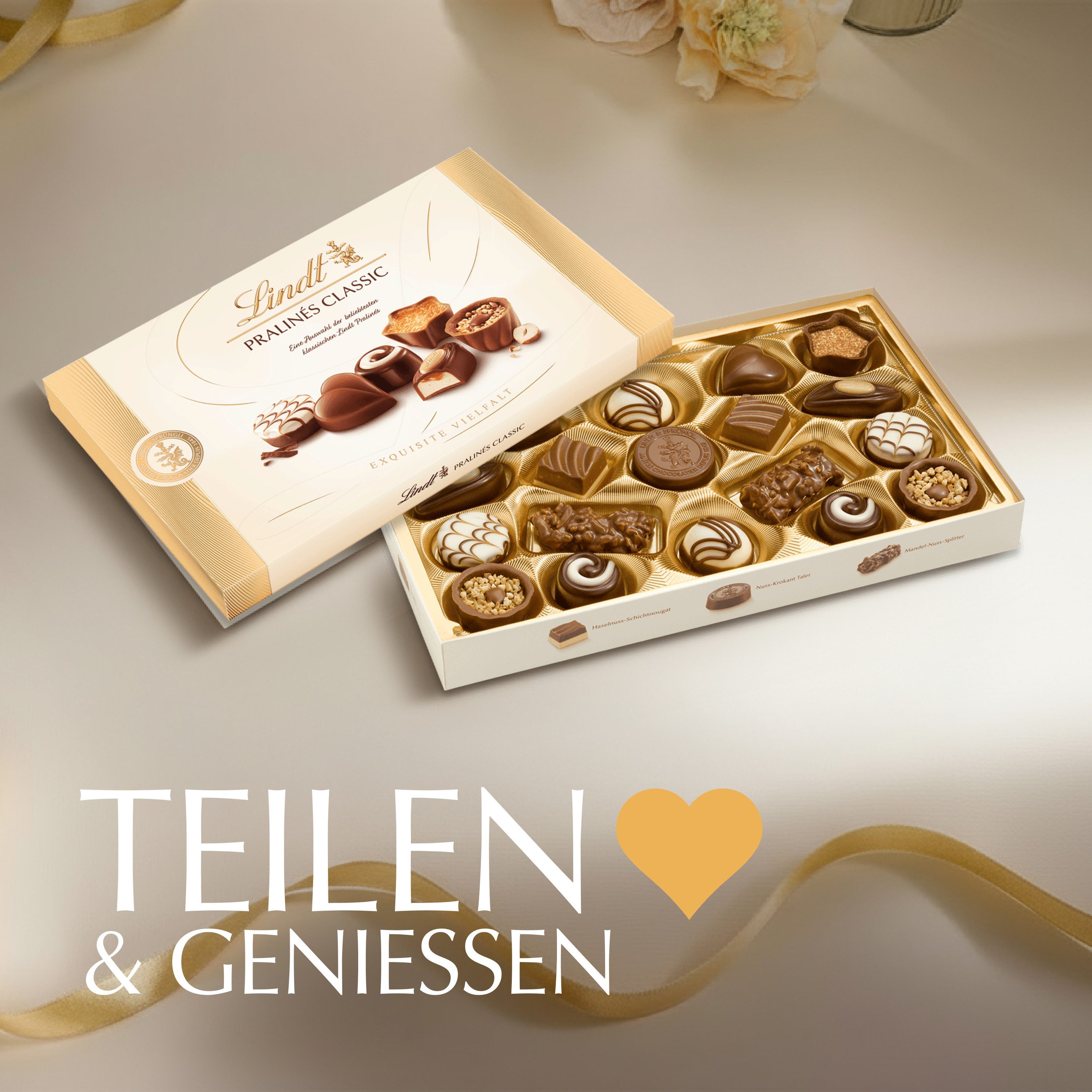 LINDT Schokolade Pralinés Classic Für Kenner 200g Pralinen Schachtel Schokolade, 1 x 200 g, 1 St.