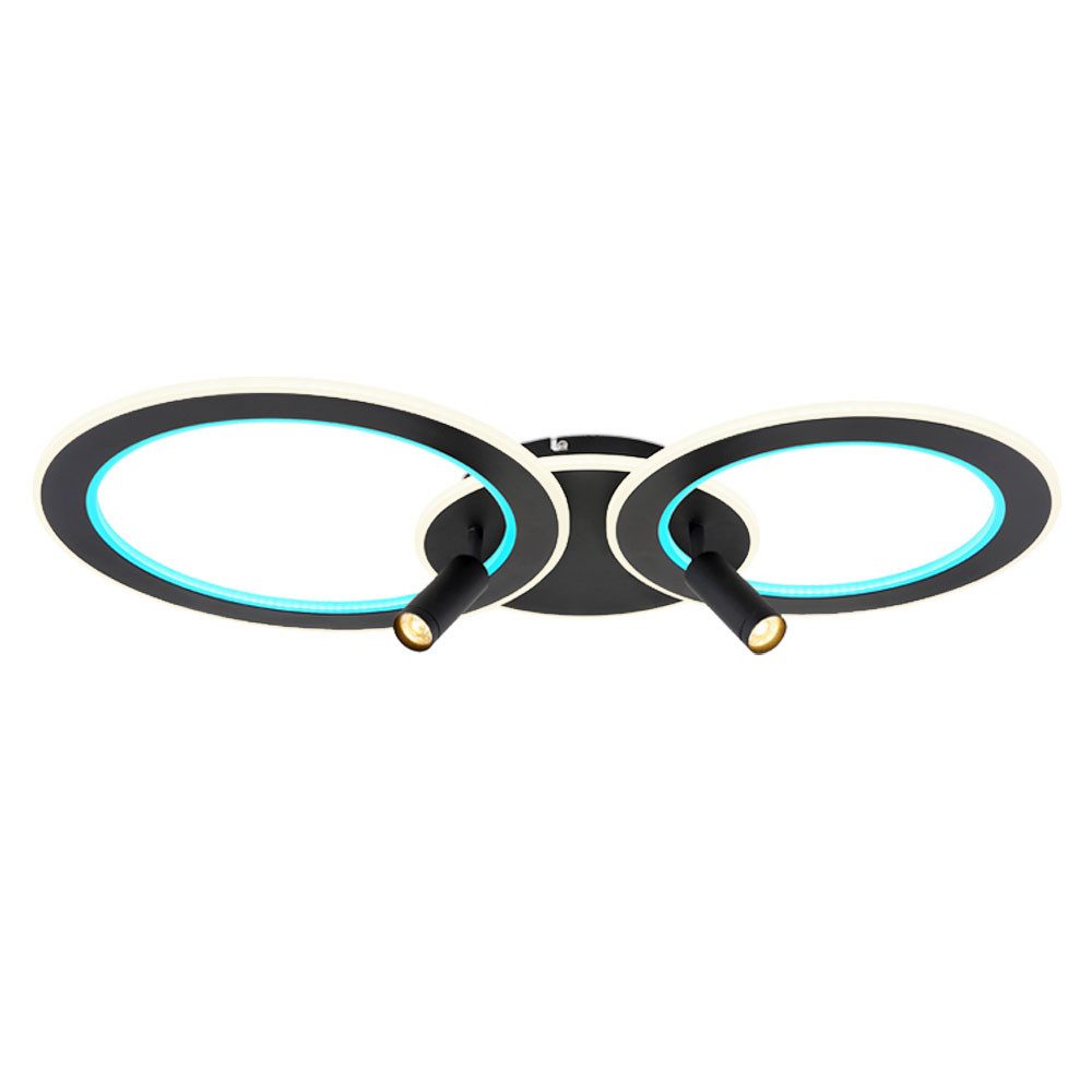 GLOBO LIGHTING LED Deckenleuchte, LED-Leuchtmittel fest verbaut, Warmweiß, Neutralweiß, Tageslichtweiß, LED Deckenlampe Wohnzimmerleuchte dimmbar Fernbedienung RGB L 89,5 cm