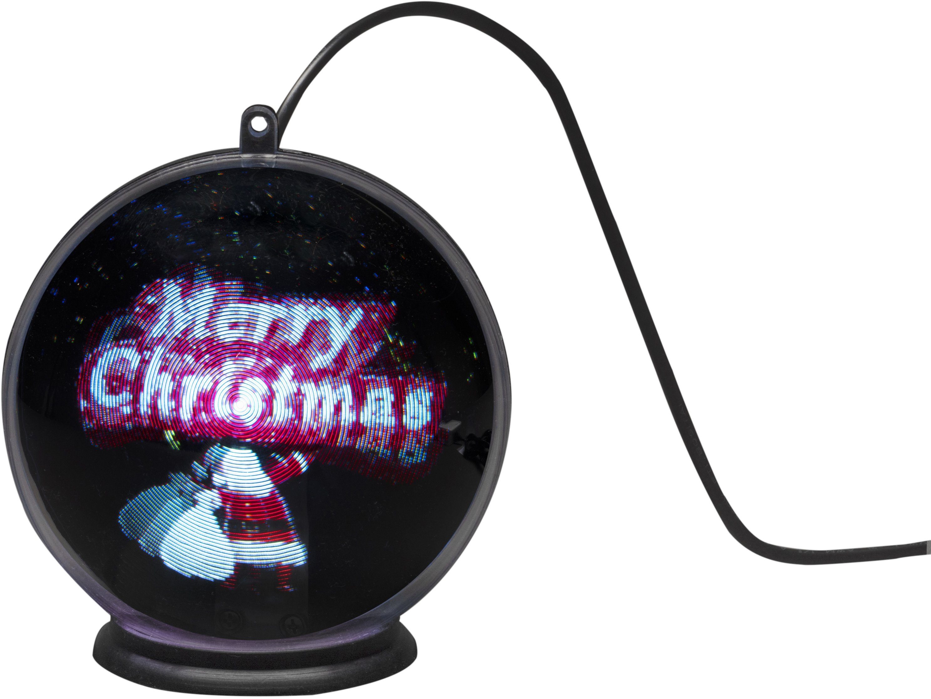 Farbwechsler, 3D Hologrammkugel integriert, Dekolicht Merry Christmas, fest KONSTSMIDE LED