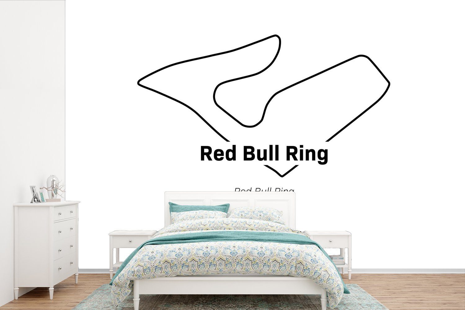 MuchoWow Fototapete Red Bull Ring - Formel-1-Rennstrecke, Matt, bedruckt, (6 St), Wallpaper für Wohnzimmer, Schlafzimmer, Kinderzimmer, Vinyl Tapete