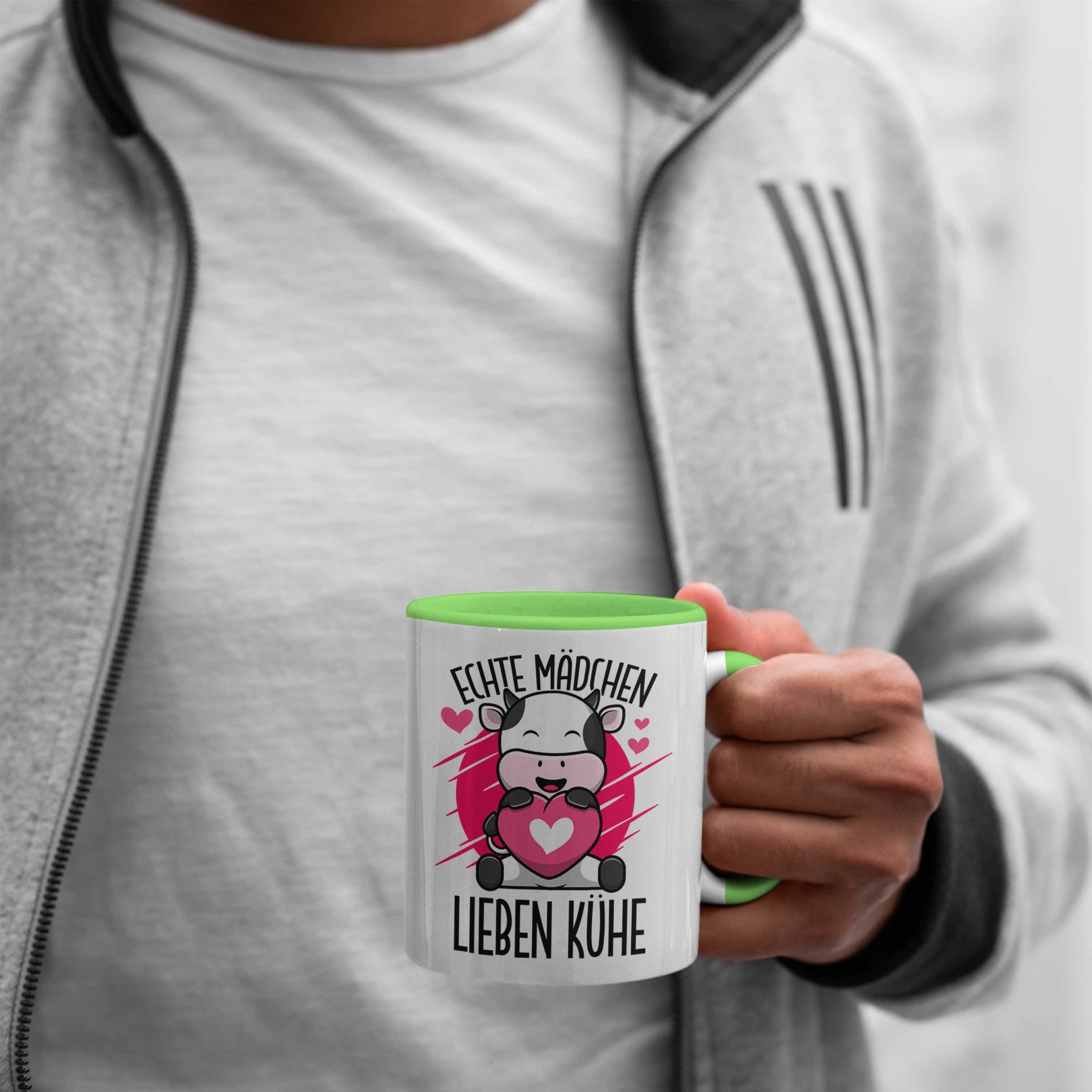 Kuh Liebhaber Grün Tasse Mädchen Kühe Tasse Trendation für Geschenkidee Lustige