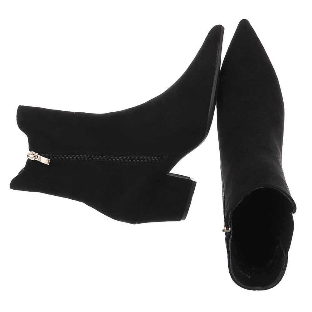 Ital-Design Damen Stiefelette spitz mit Blockabsatz, elastisch Chelseaboots (92002579) Blockabsatz Stiefeletten in Schwarz