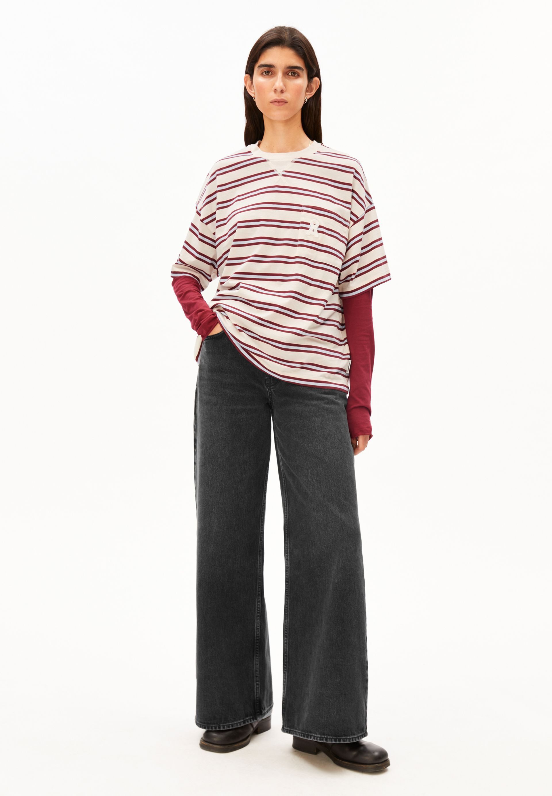 Armedangels T-Shirt ICONIC Å STRIPE T-Shirt aus 100% Bio-Baumwolle Oversized Fit