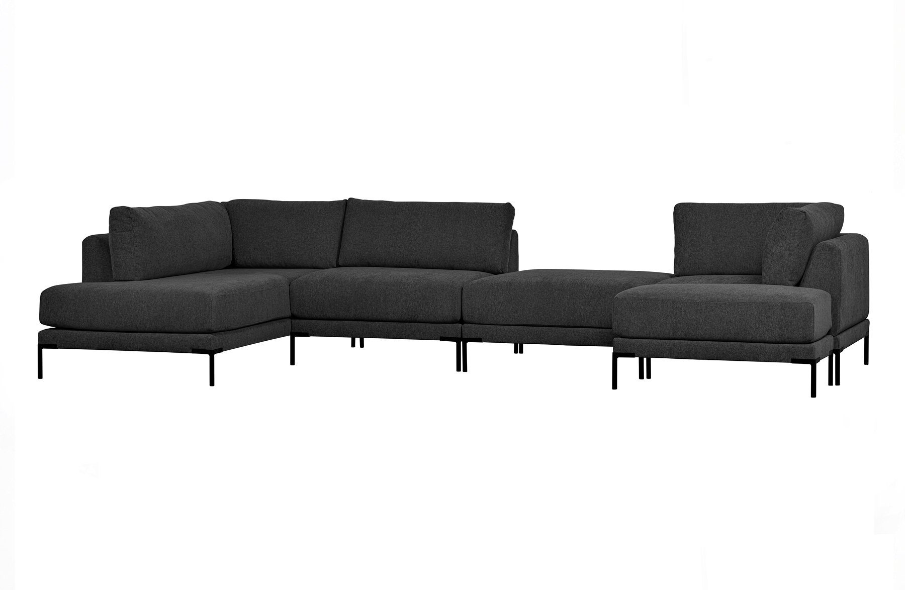 vtwonen Sofaelement Longchair Couple Rechts - Dunkelgrau, freistellbar Stoff