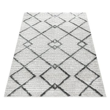 Hochflor-Teppich Boho-Design, Carpetsale24, Rund, Höhe: 20 mm, Teppich Wohnzimmer Boho Design 3D Optik Skandinavische Stil