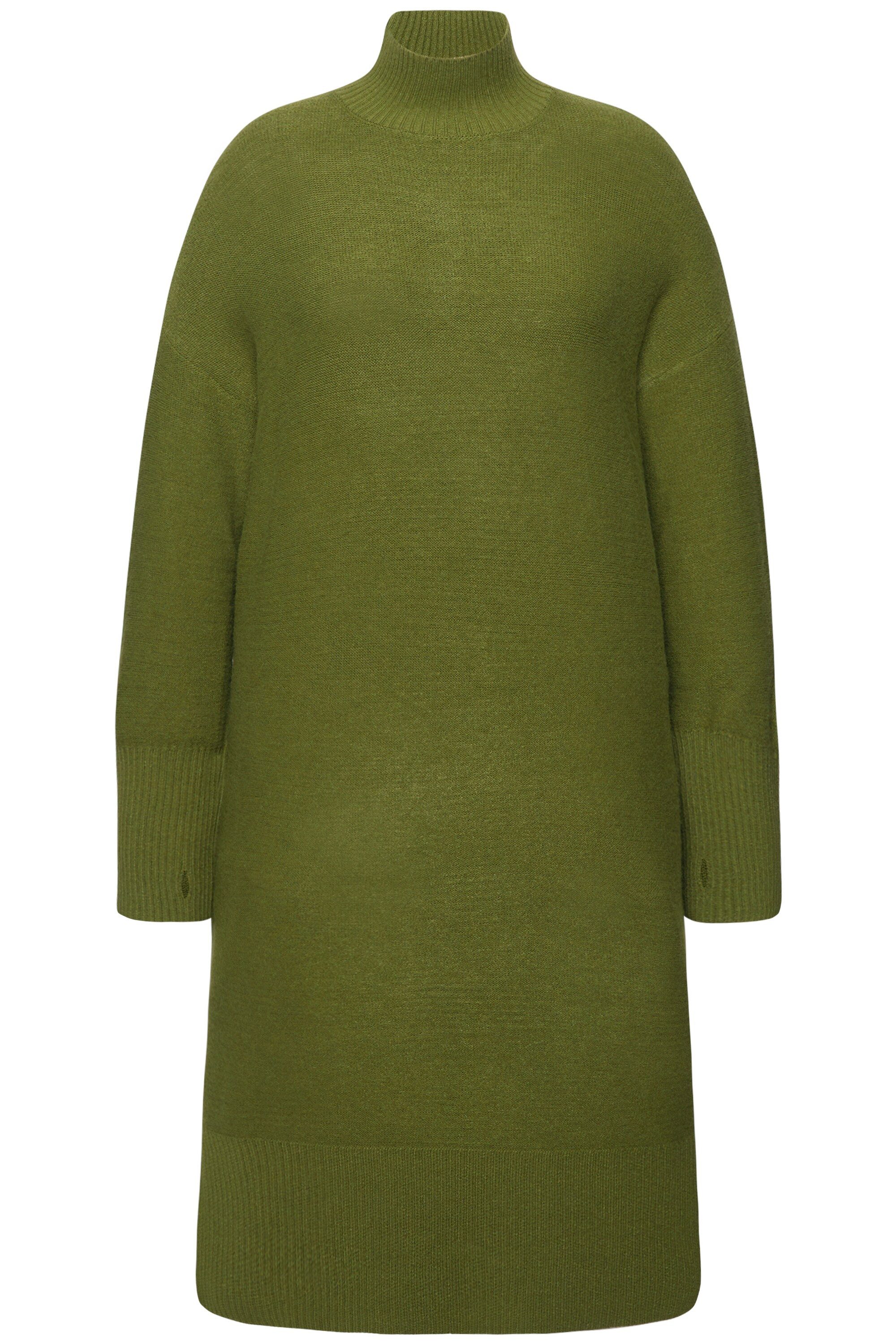 Ulla Popken Minikleid Strickkleid Linksstrick Stehkragen günstig online kaufen
