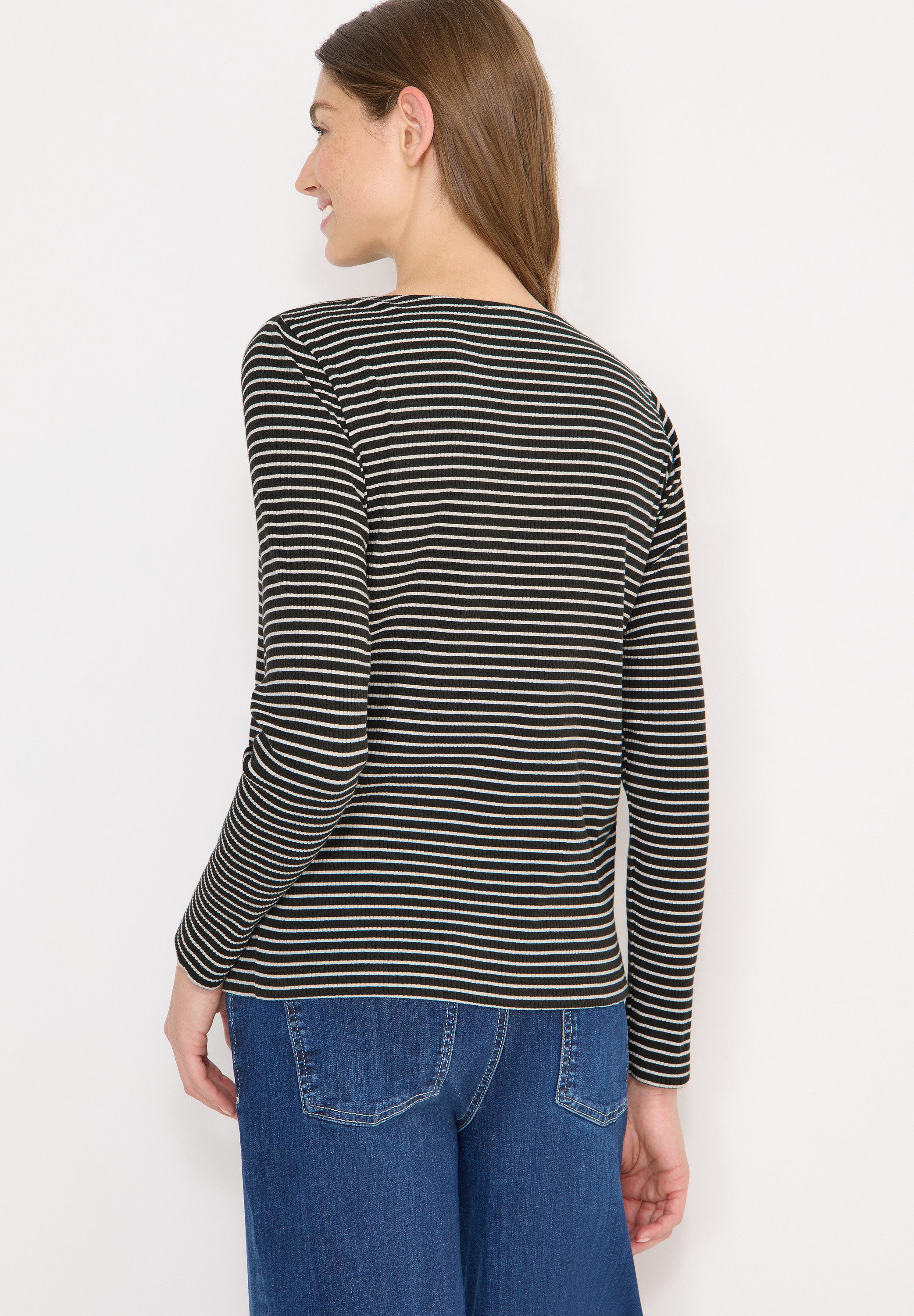 CECIL Langarmshirt mit Streifen-Muster