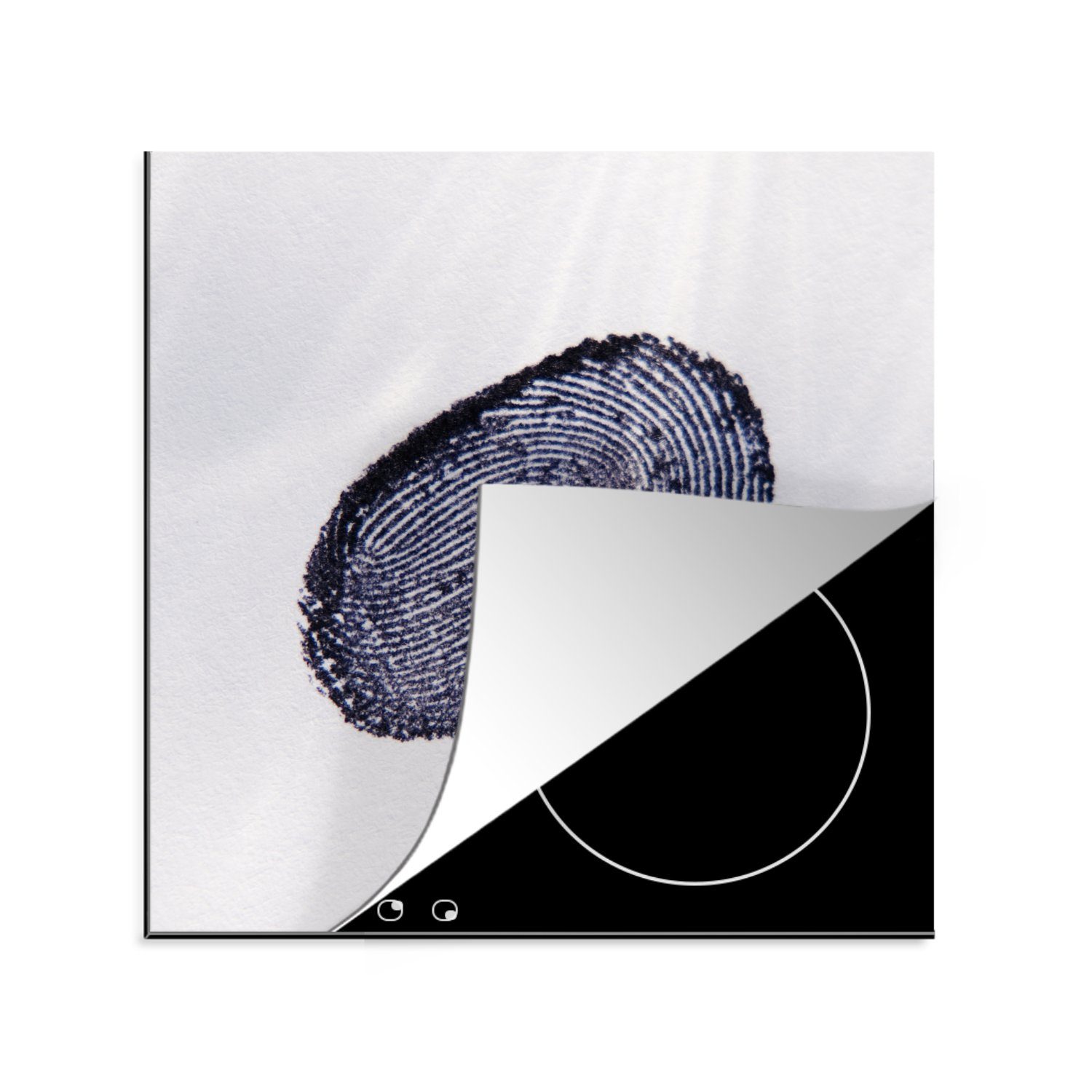 Arbeitsplatte tlg), cm, für Ceranfeldabdeckung, (1 MuchoWow Vinyl, küche Fingerabdruck, Dunkler Herdblende-/Abdeckplatte 78x78