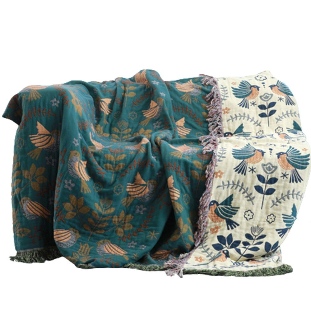 FELIXLEO Baumwollbettdecke Baumwollbettdecke Decke Baumwolle Muster mit Fra günstig online kaufen