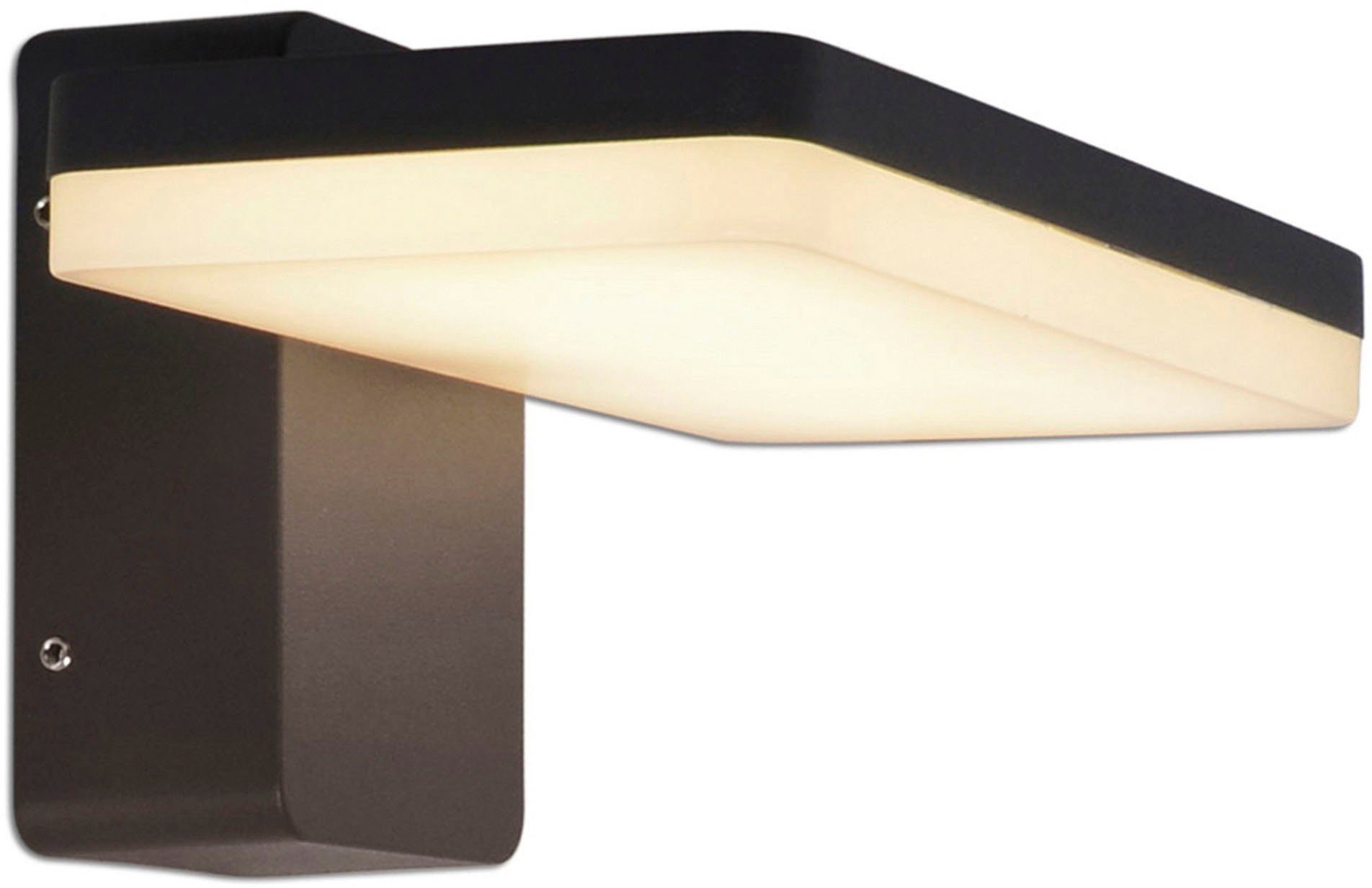 LED 11cm, Höhe: Clair, integriert, Außen-Wandleuchte Wandleuchte, näve LED Warmweiß, fest Terrasse, LED warmweiß anthrazit,