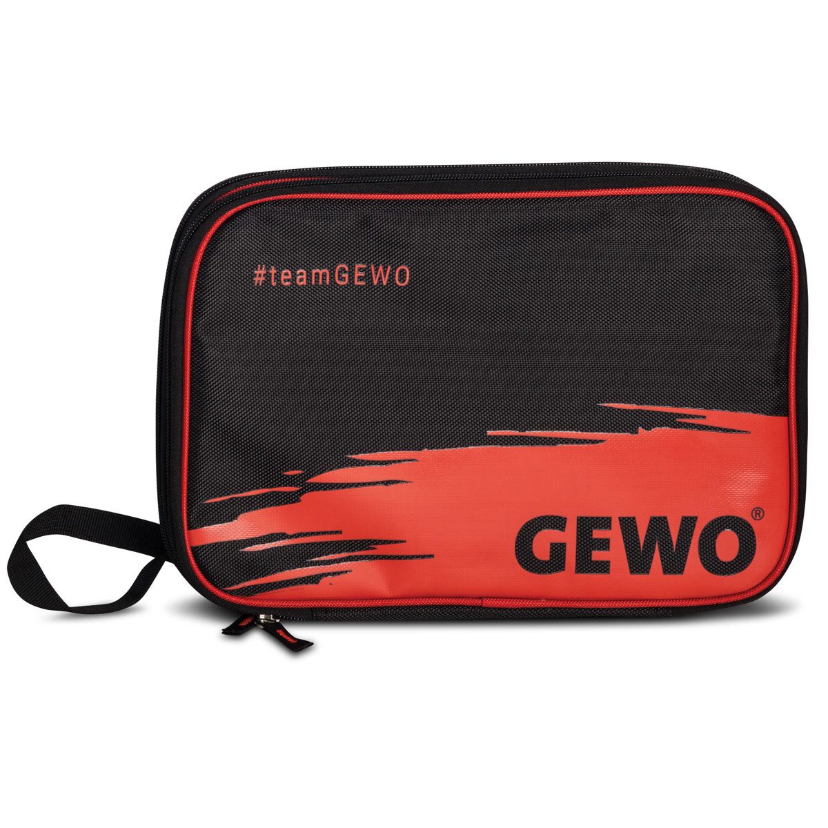 Gewo Schlägerhülle Doppel Wave Tischtennisschlägerhülle, schwarz/rot, Tischtennishülle