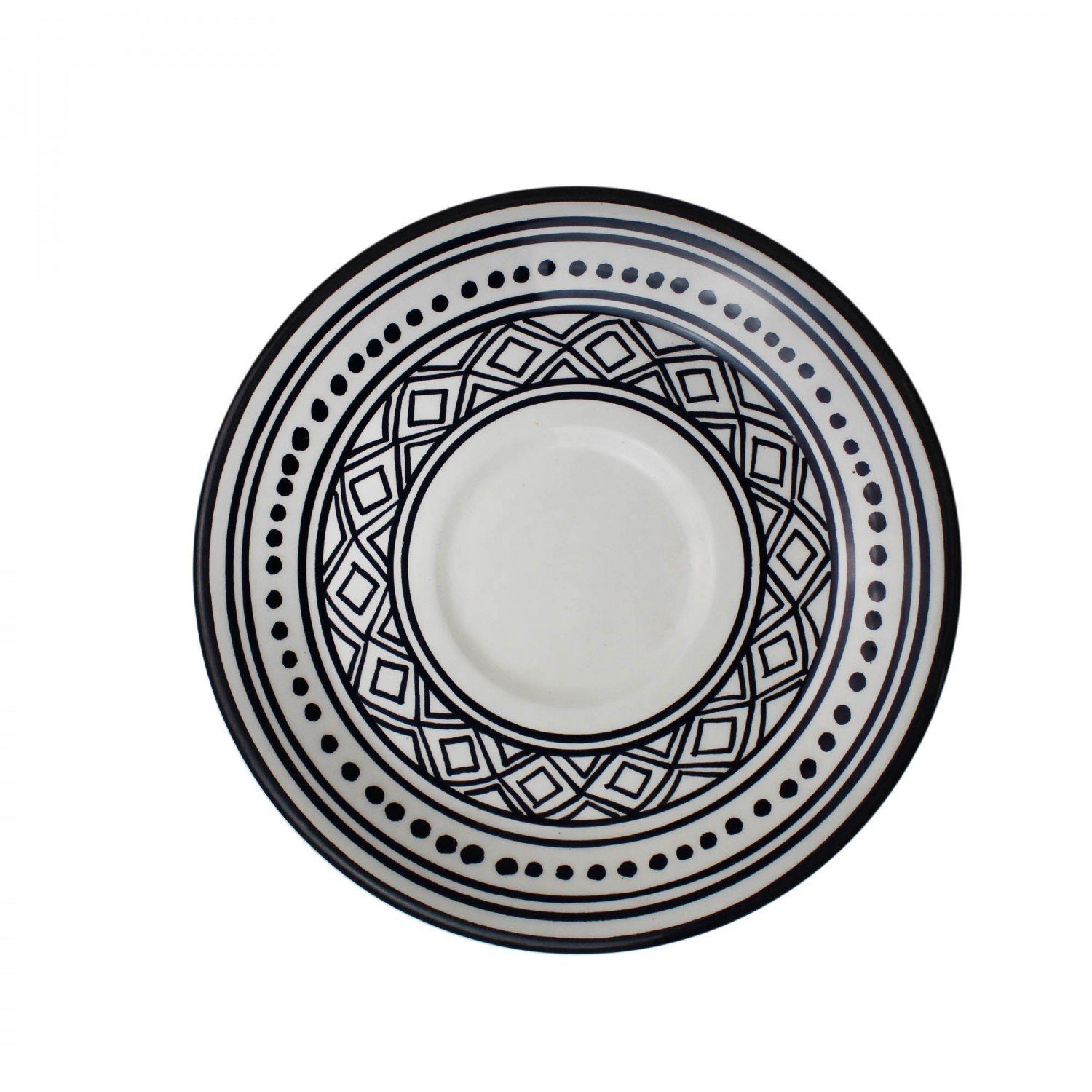 weiß/schwarz, Safari aus Teller mitienda Keramik Tunesien Teller