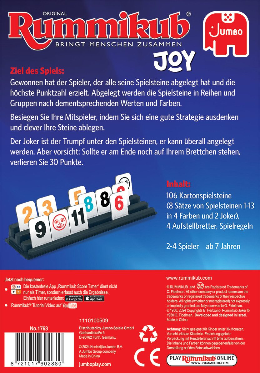 Jumbo Spiele GmbH Spiel Jumbo Rummikub Joy, Legespiel