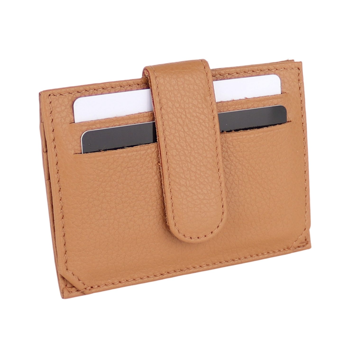 MIRROSI Mini Geldbörse Kleines Portemonnaie aus weichem Echtleder (10x8x0,80cm) extra Dünn und leicht), 1x Fach mit Reißverschluss